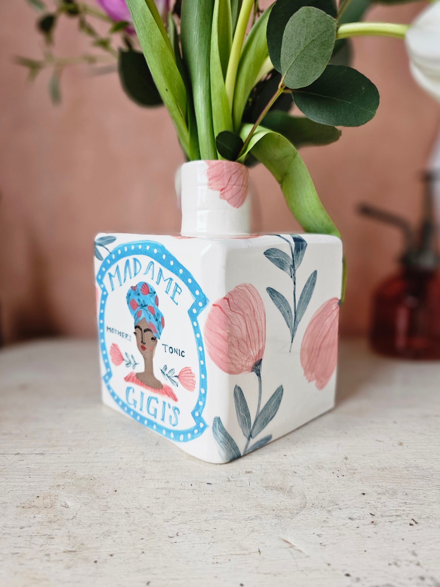 Madame Gigi's handmade ceramic Bottle large Vase
