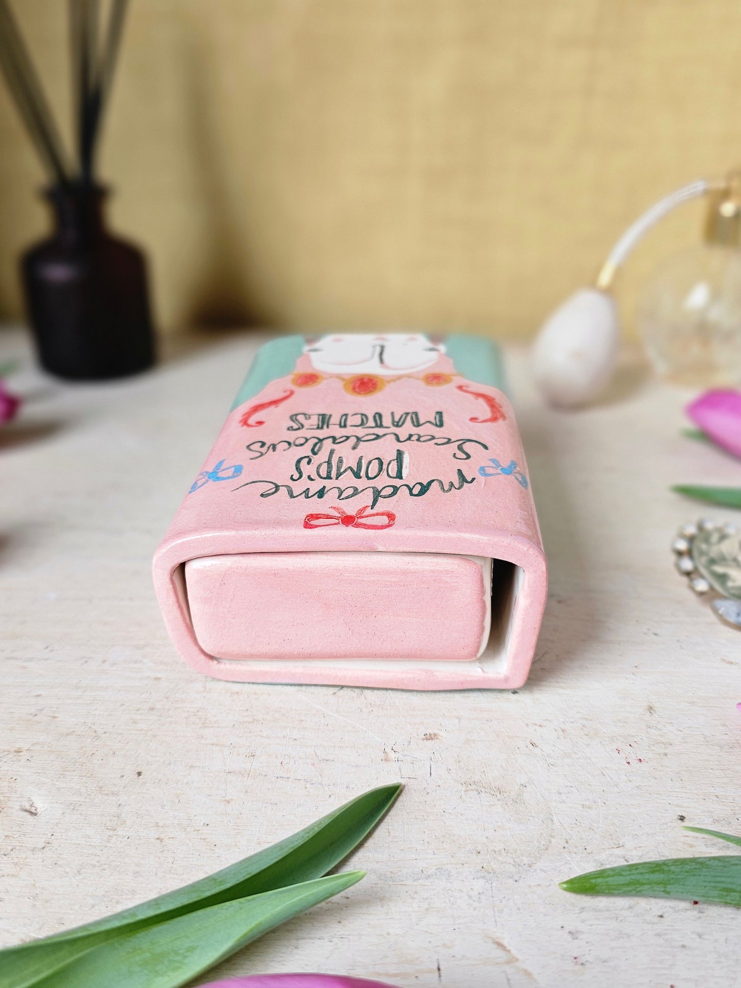 Made to order: Madame Pomp handmade ceramic large matchbox