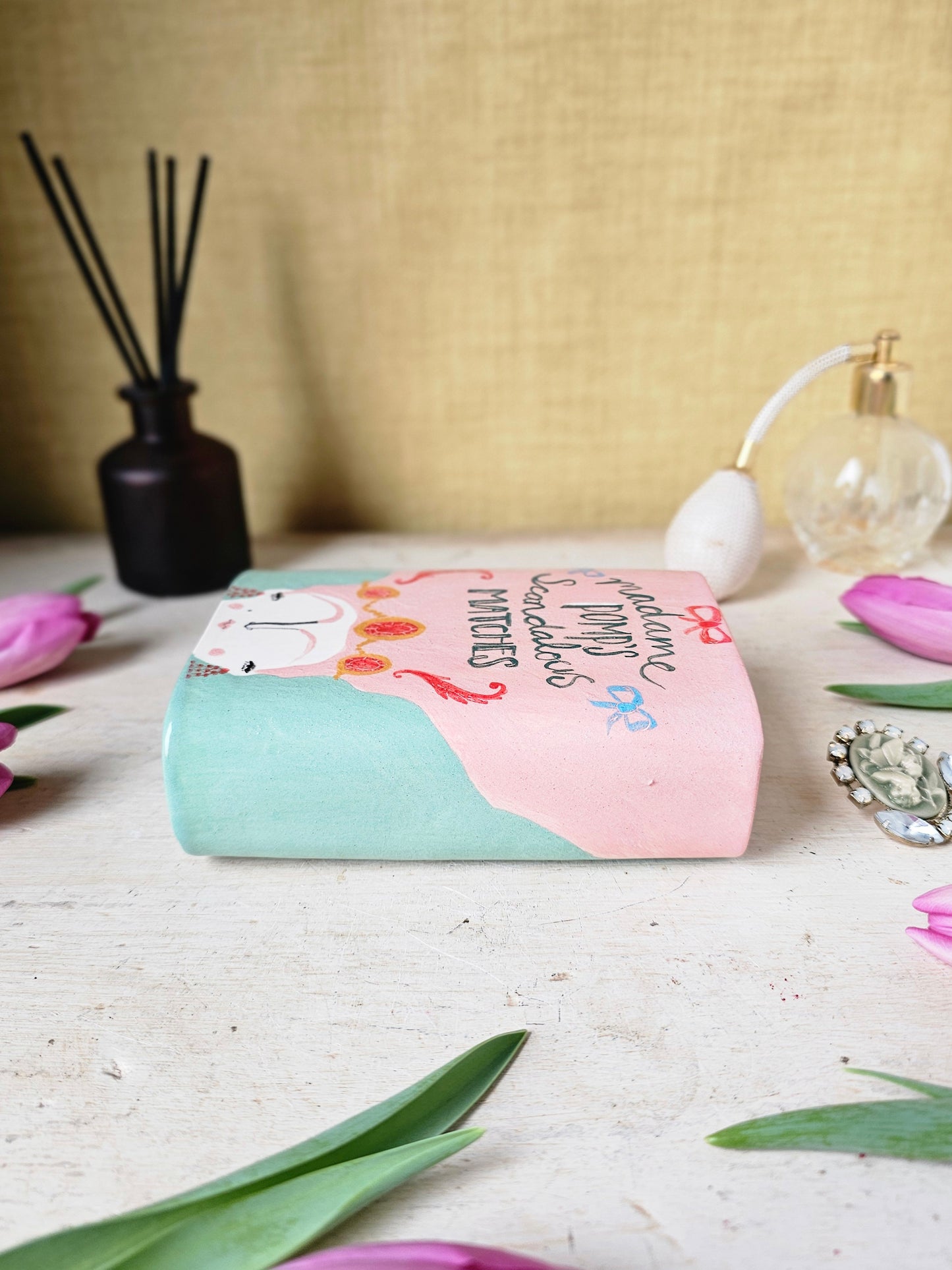 Made to order: Madame Pomp handmade ceramic large matchbox