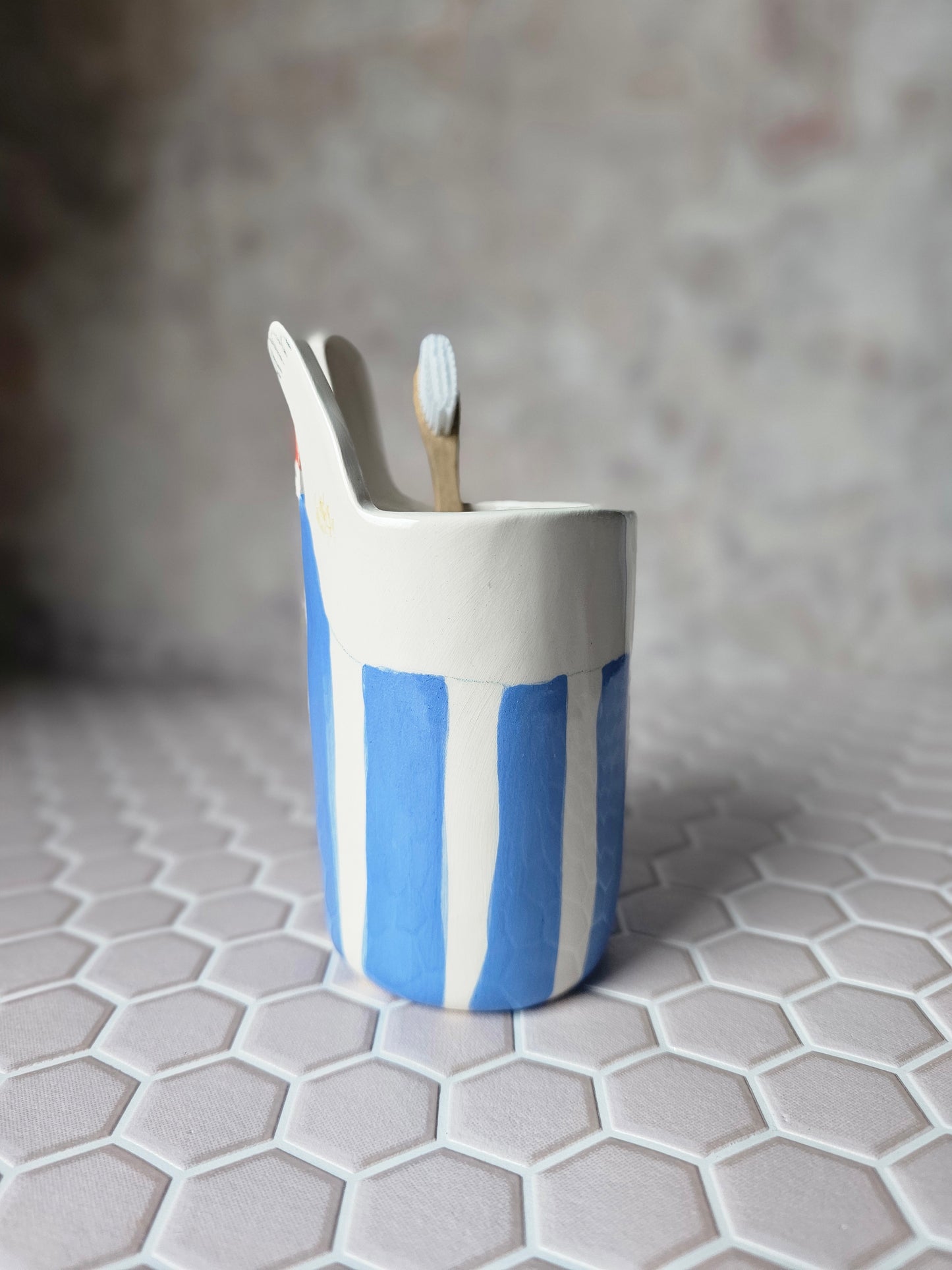 Made to order: Sid the swimmer handmade ceramic pot toothbrush holder