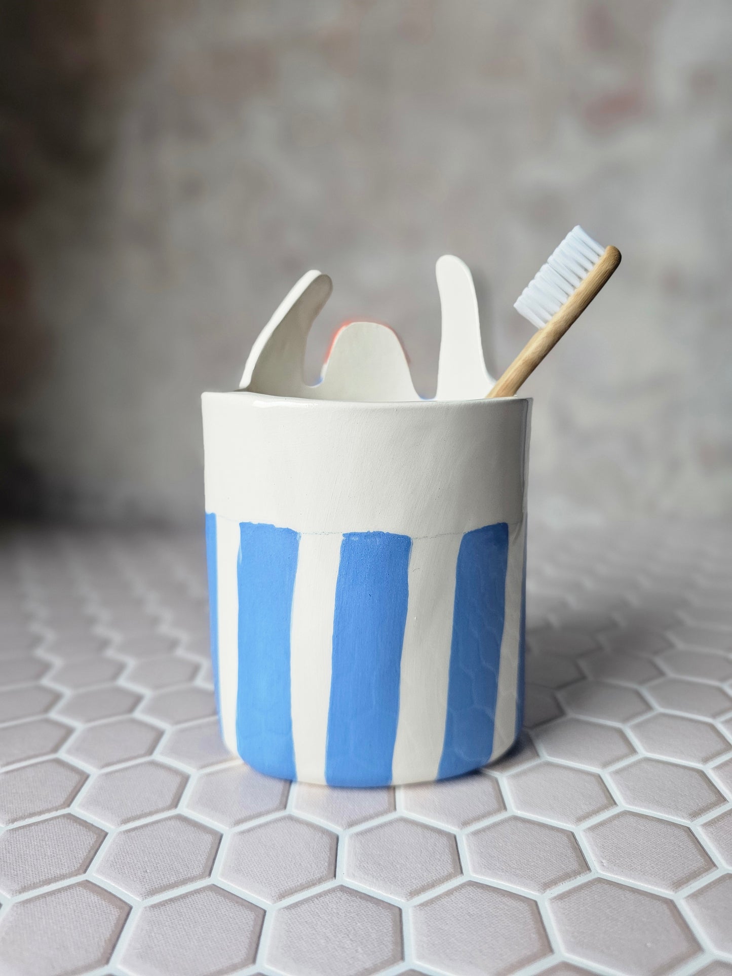 Made to order: Sid the swimmer handmade ceramic pot toothbrush holder