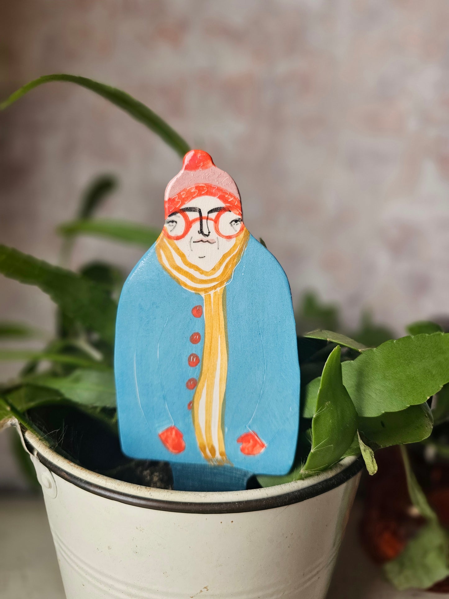 Made to order: Doris the plant friend ceramic plant marker