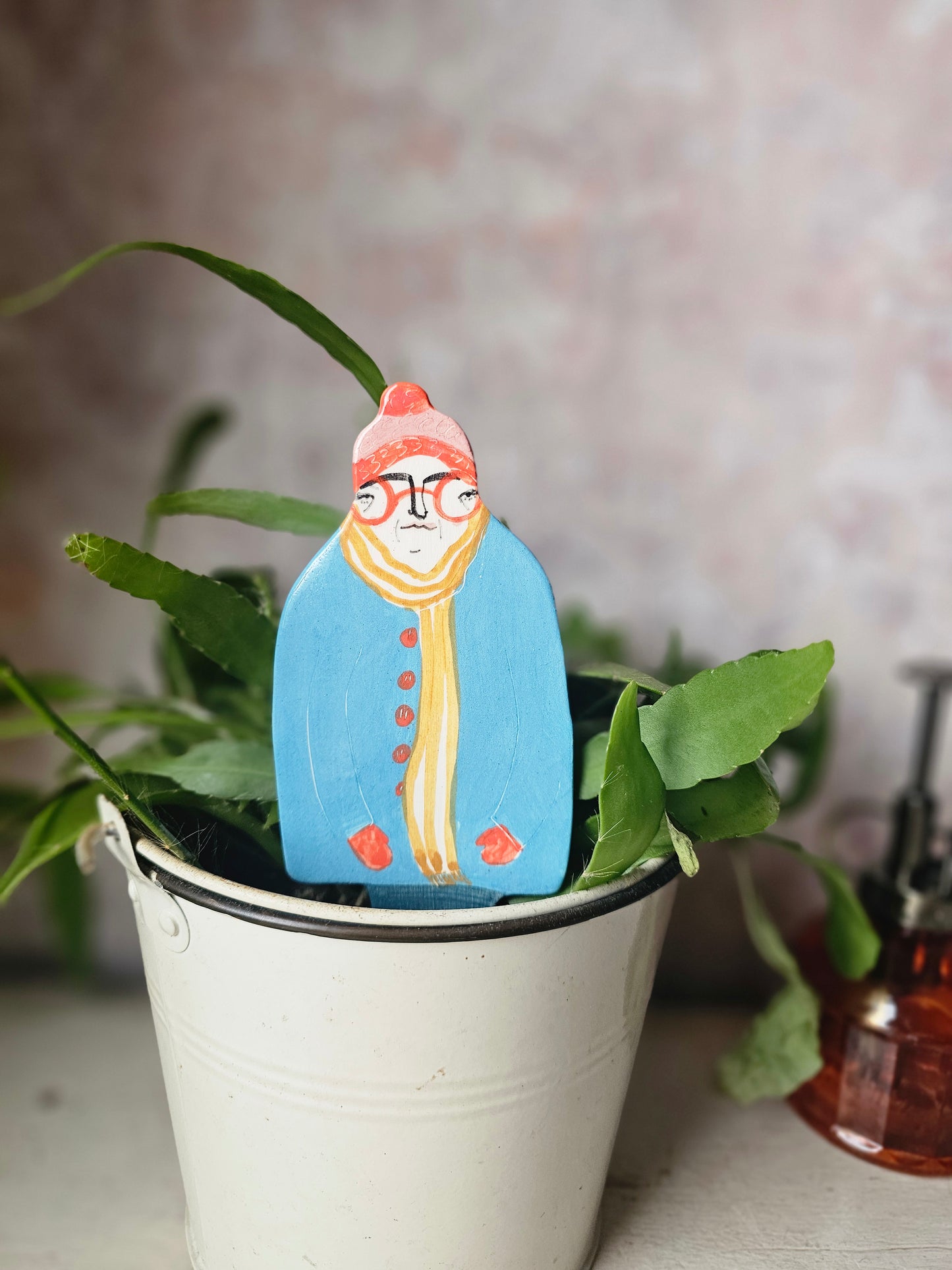 Made to order: Doris the plant friend ceramic plant marker
