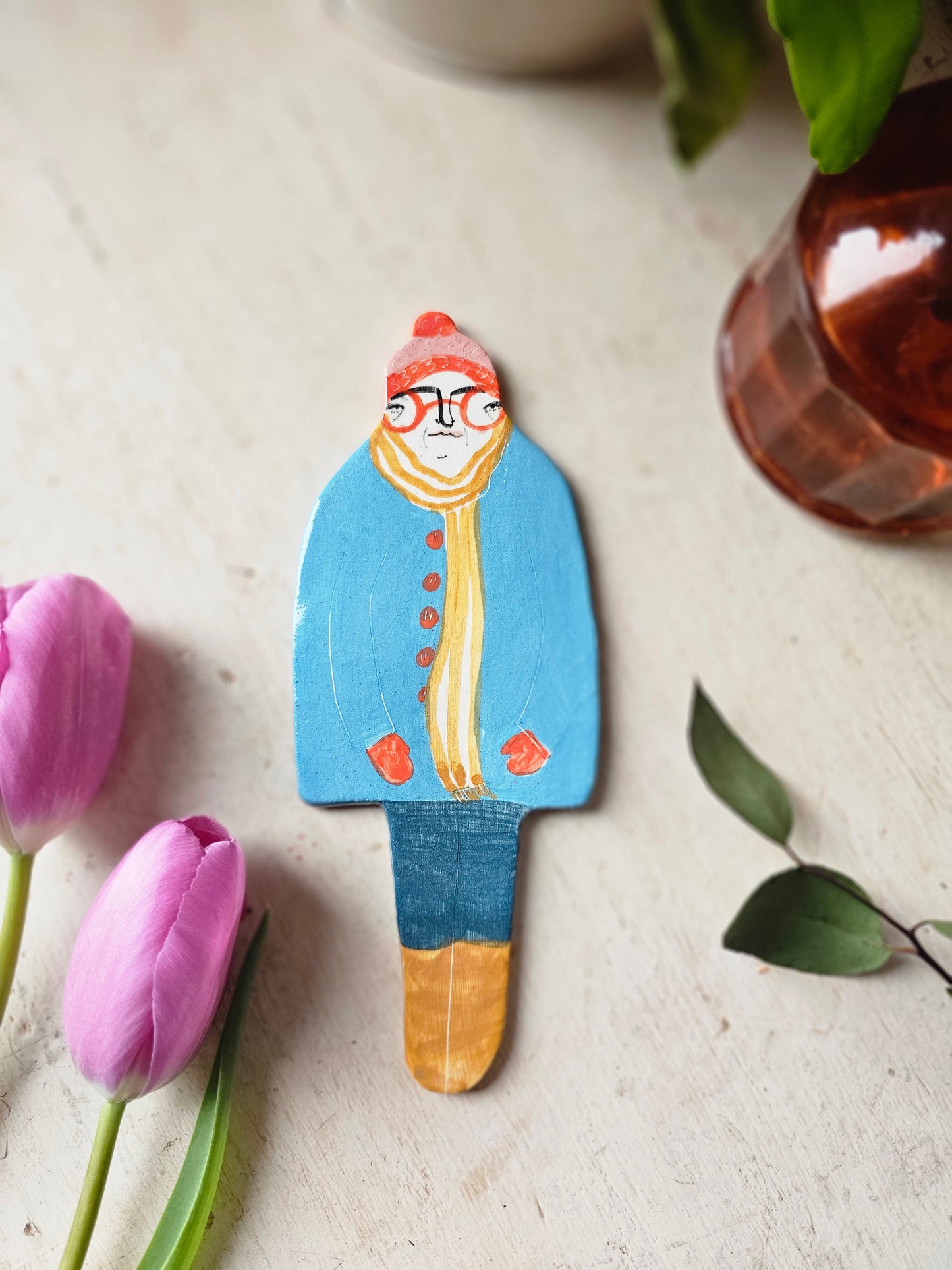 Made to order: Doris the plant friend ceramic plant marker