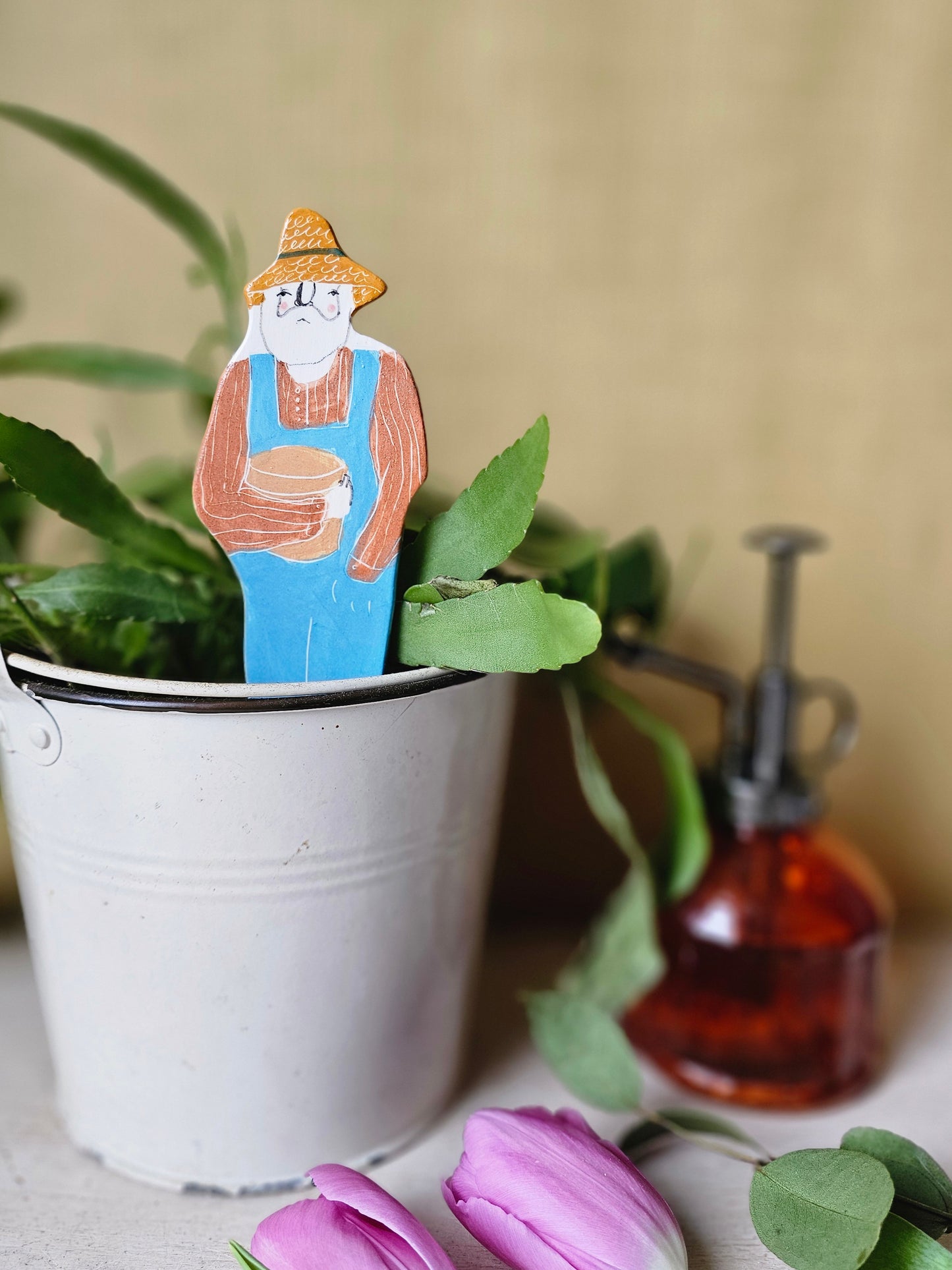 Made to order: Bill the plant friend ceramic plant marker