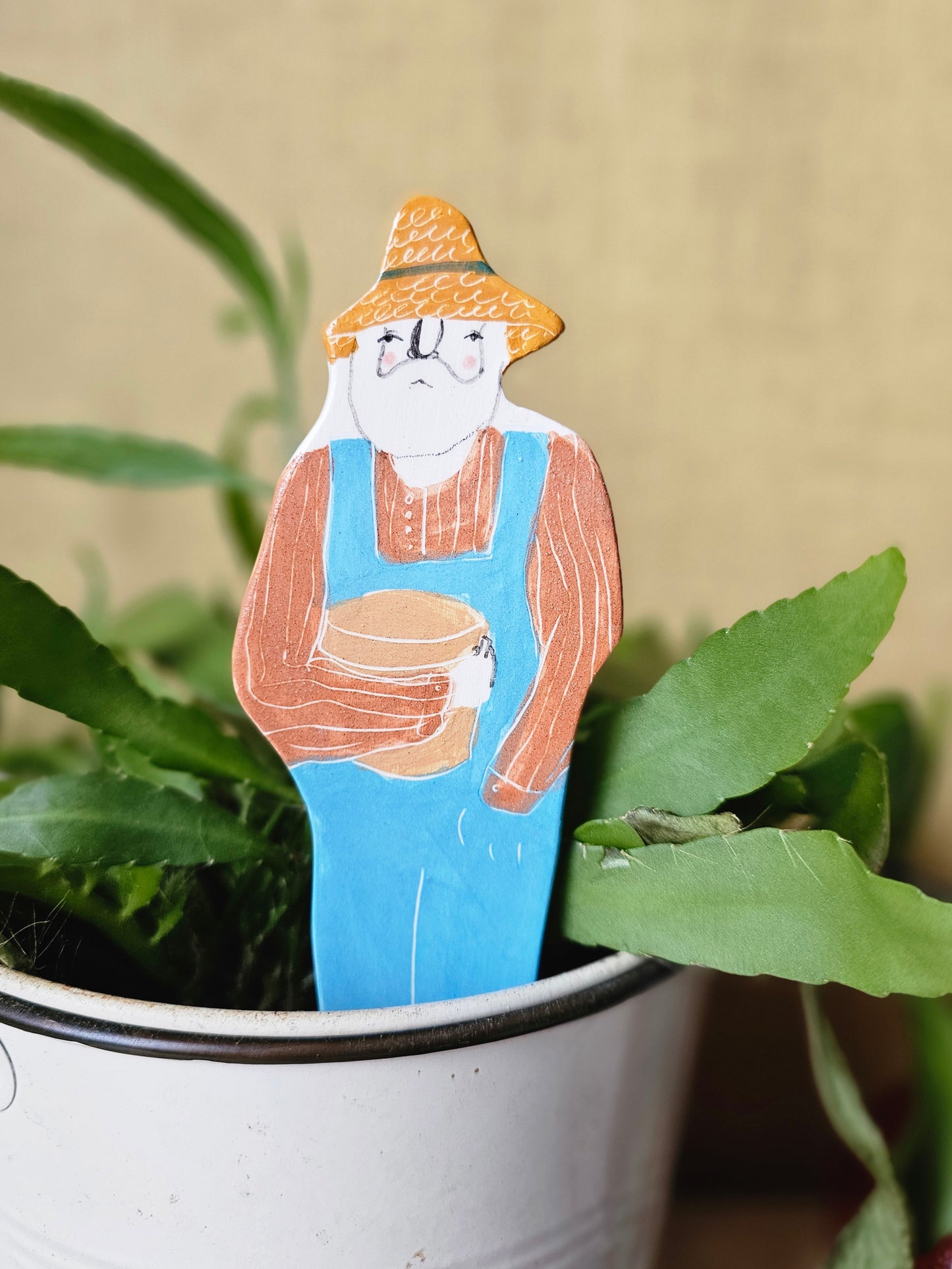 Made to order: Bill the plant friend ceramic plant marker
