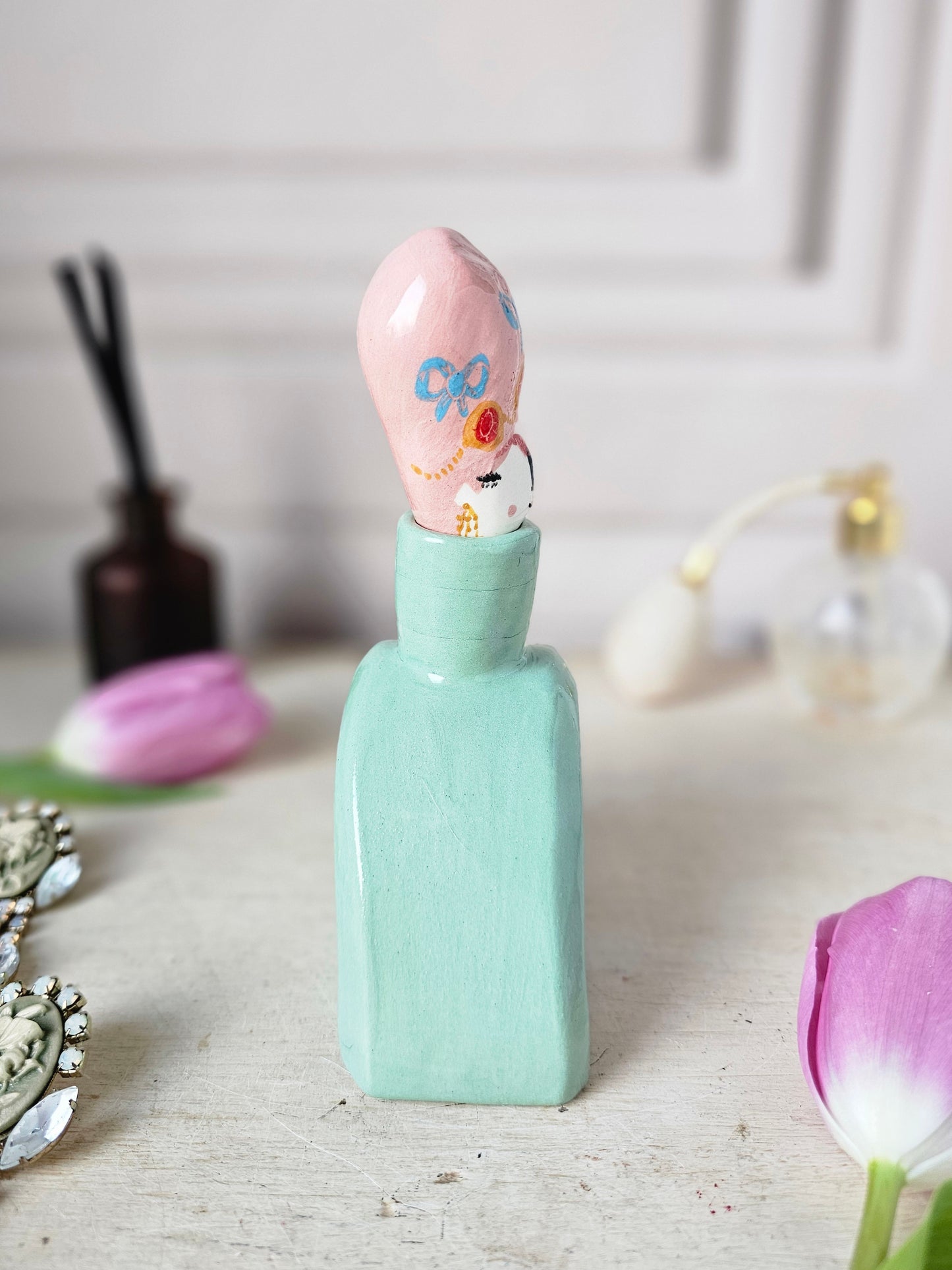 Made to order: Madame Pomp's scadalous parfum ceramic perfume Bottle vase