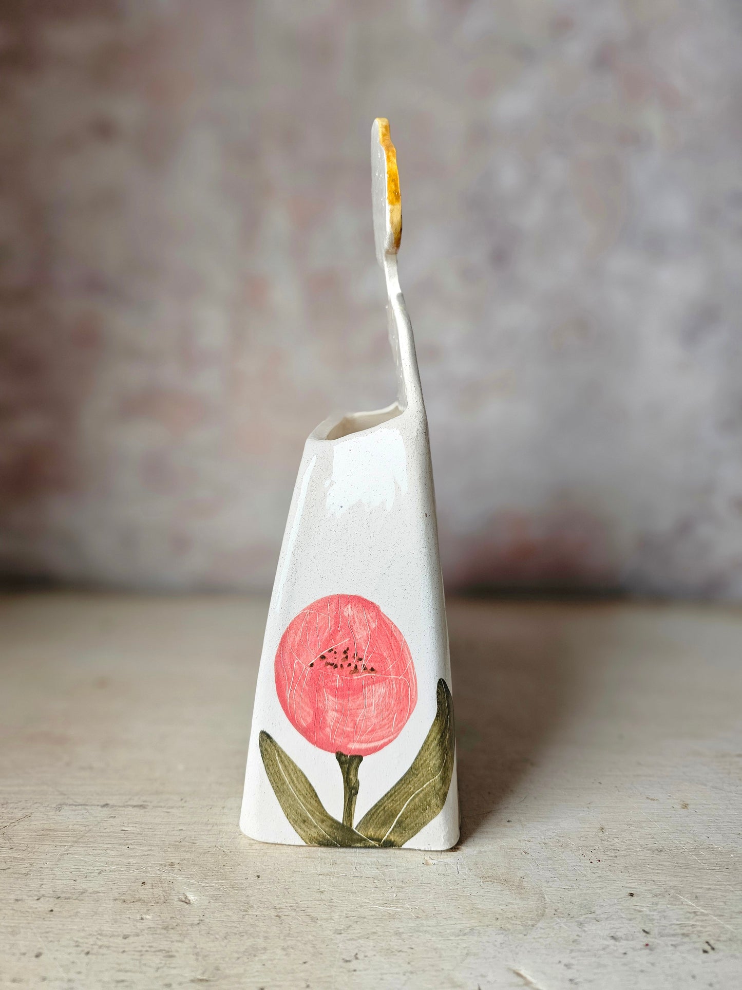 Made to order: Marigold handmade ceramic large vase pink flowers