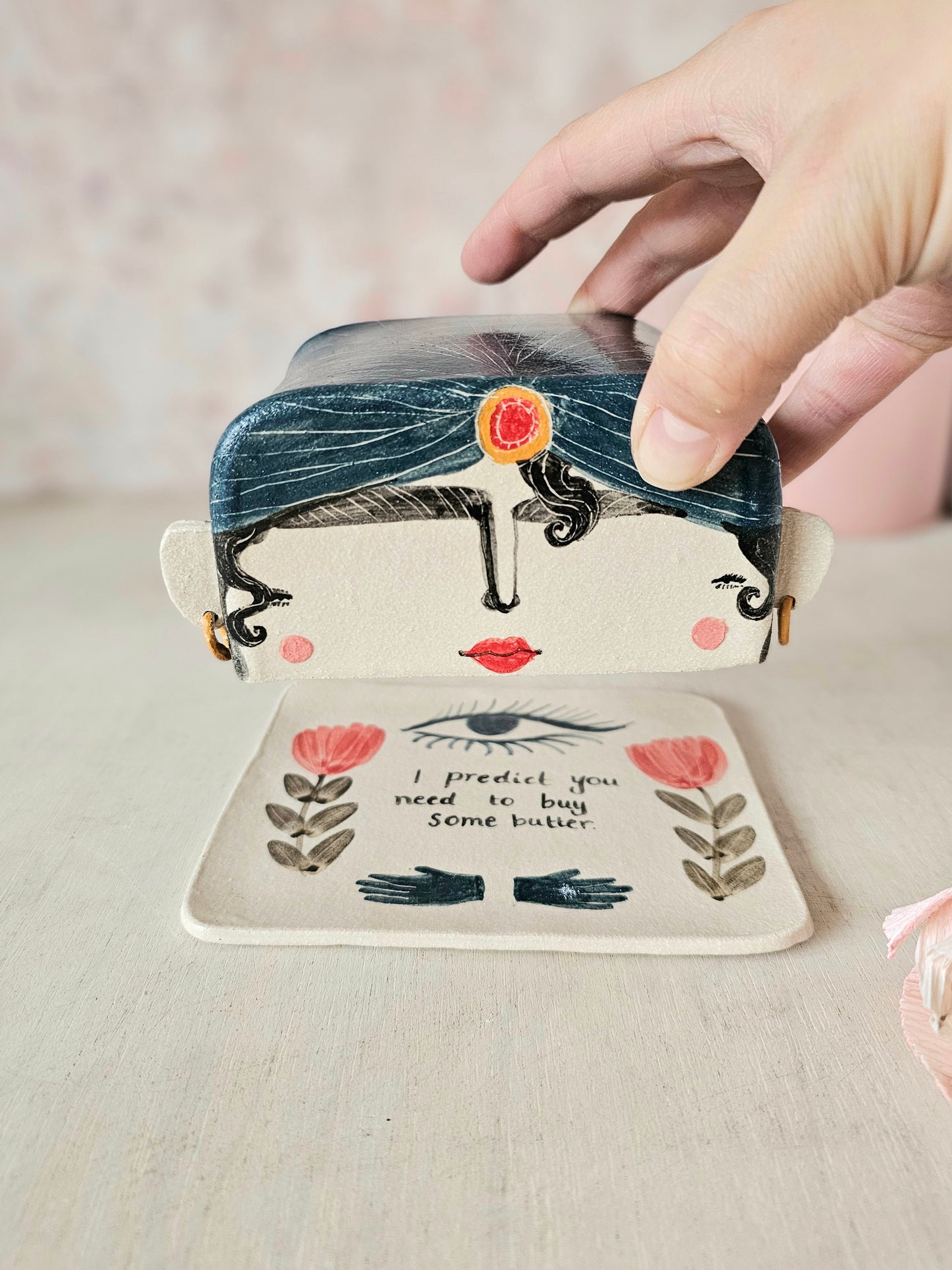 Made to order: Esmerelda the handmade ceramic fortune telling butter dish