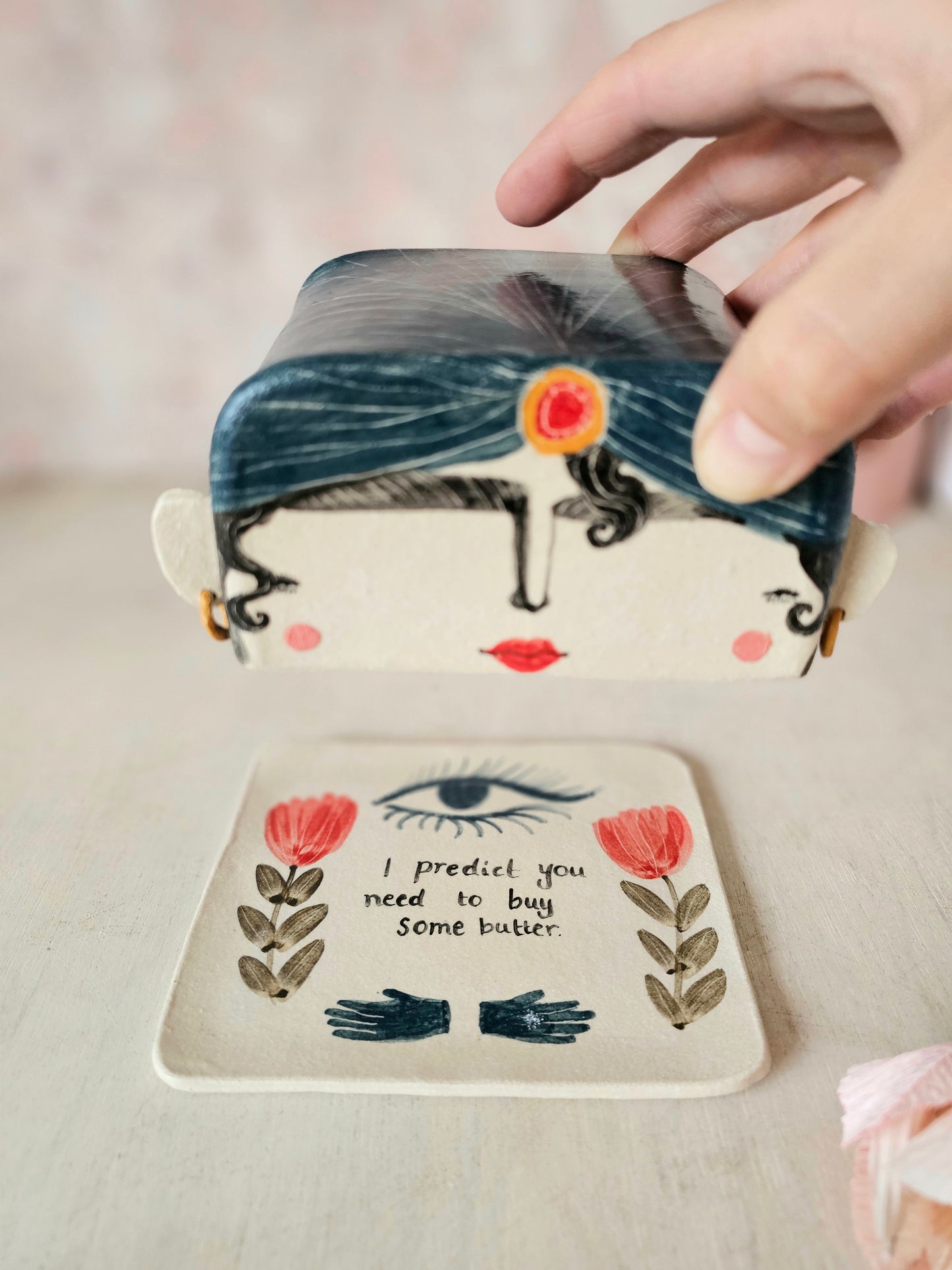 Made to order: Esmerelda the handmade ceramic fortune telling butter dish