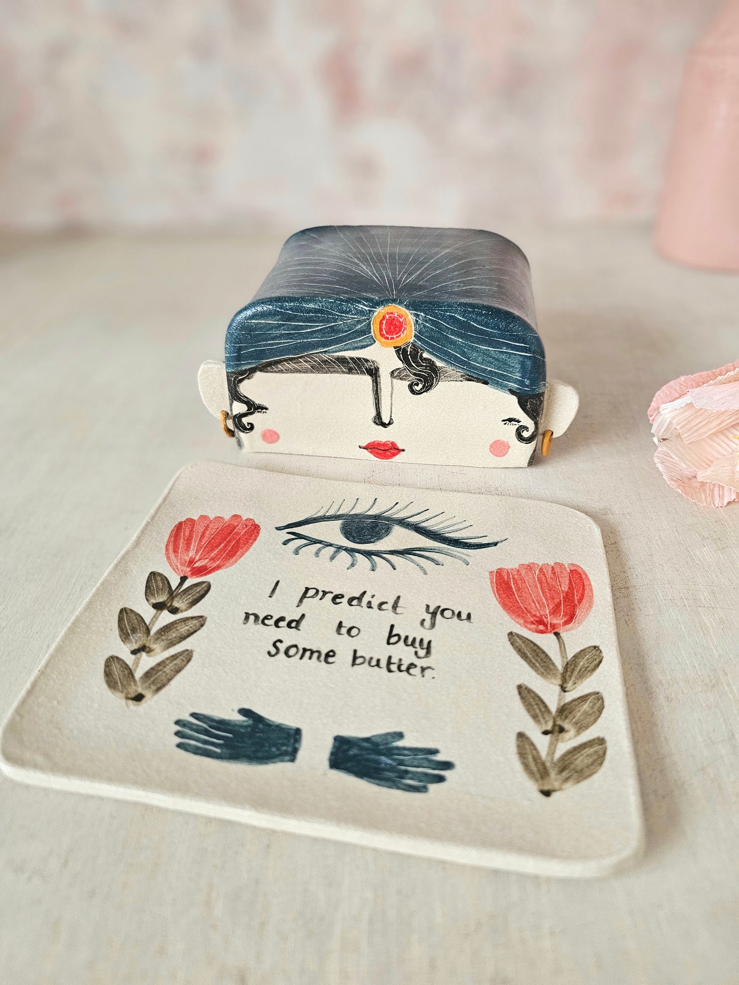 Made to order: Esmerelda the handmade ceramic fortune telling butter dish