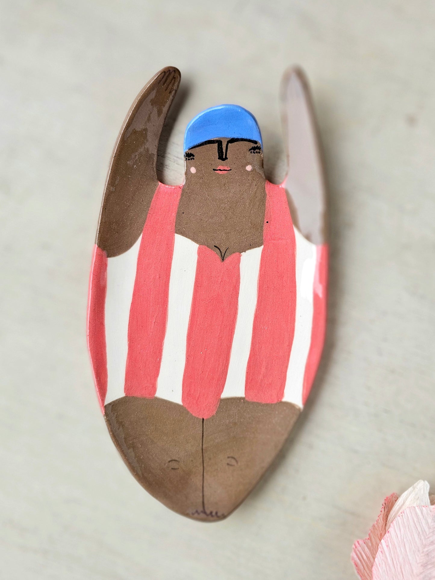 Made to order: Yolanda swimmer handmade ceramic dish