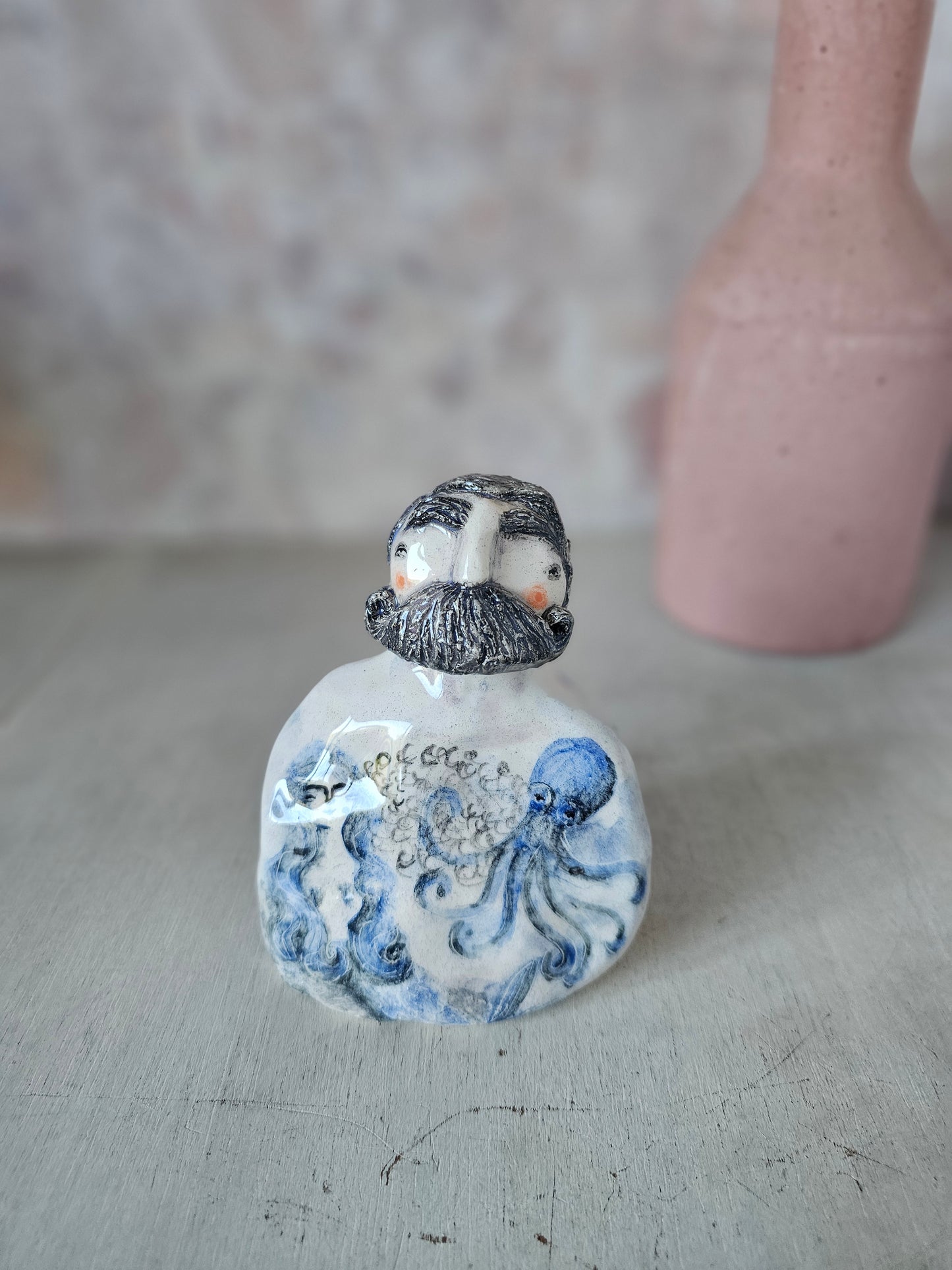Hector the strongman ceramic hand crafted sculpture