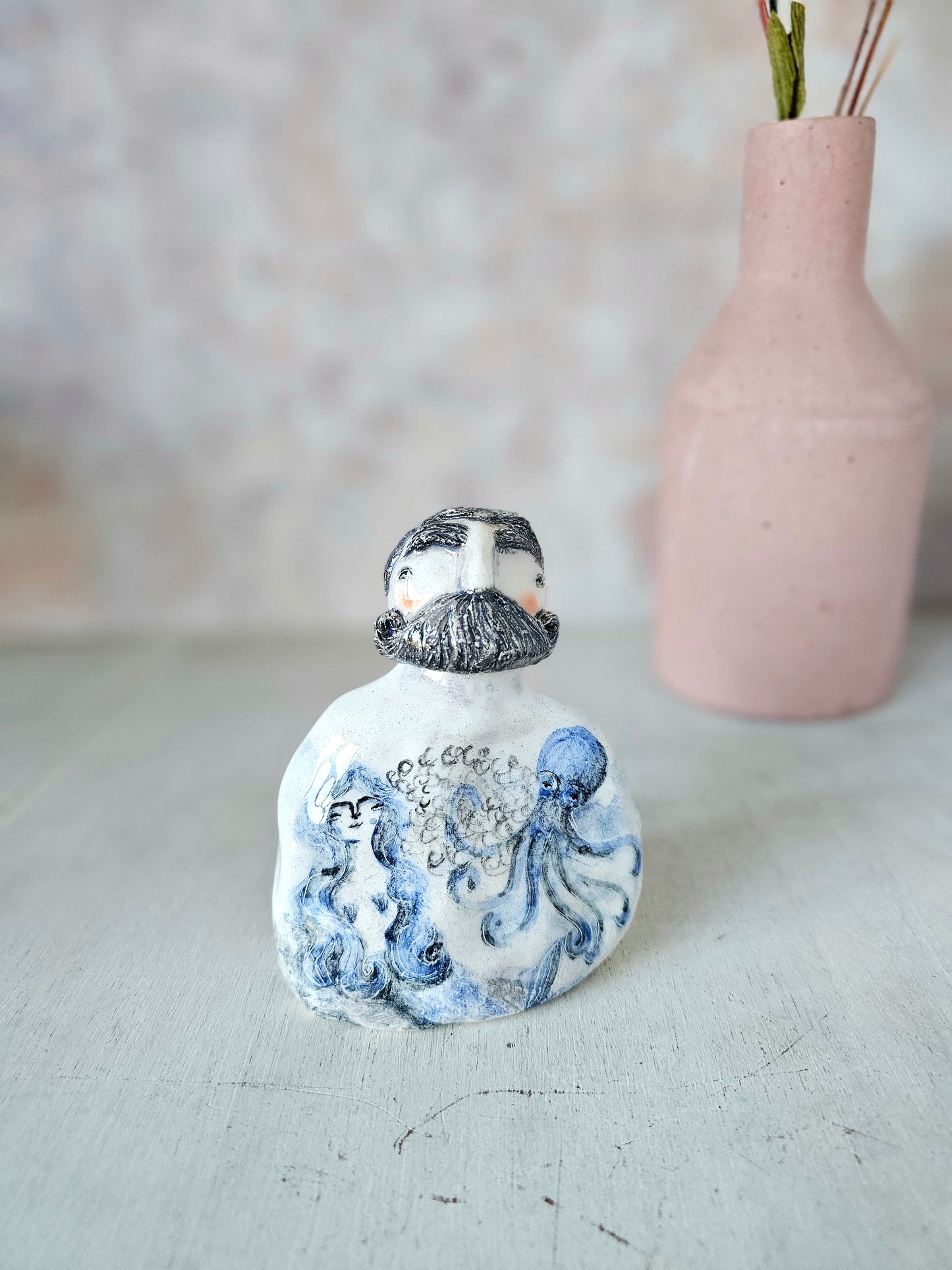 Hector the strongman ceramic hand crafted sculpture