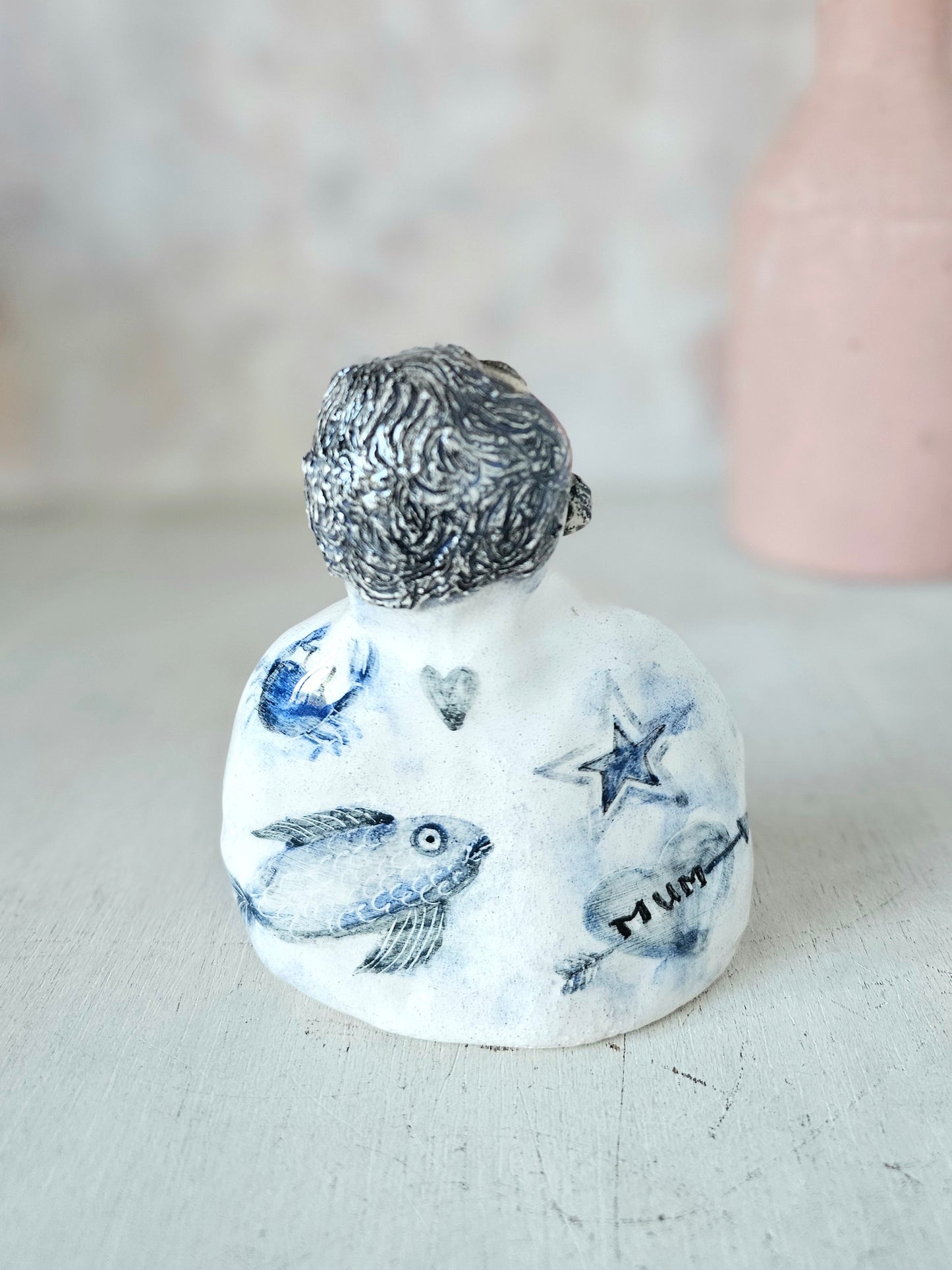 Hector the strongman ceramic hand crafted sculpture