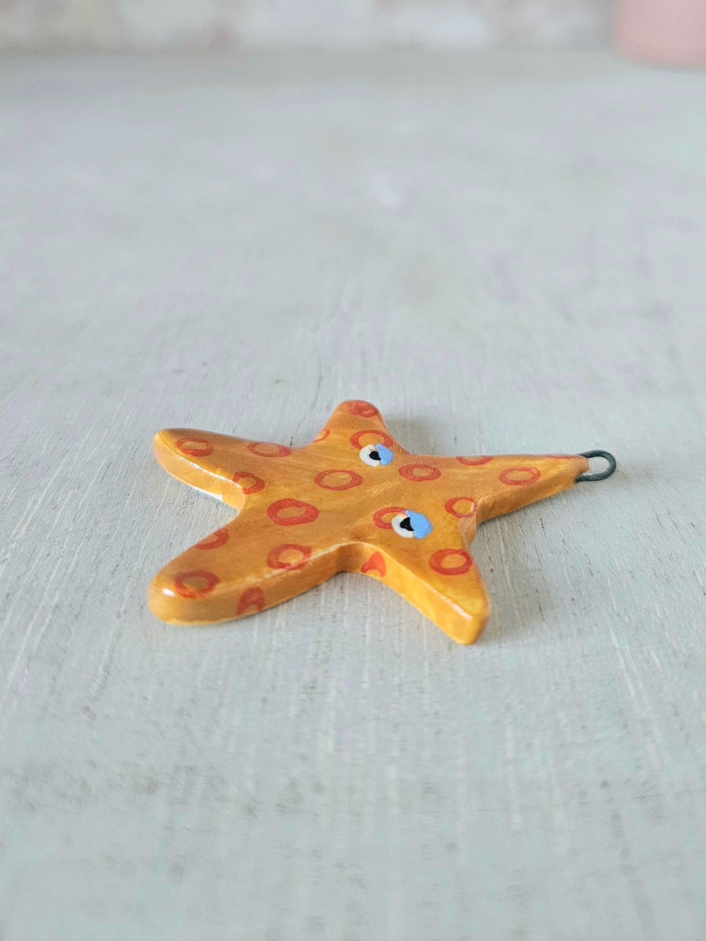 Sassy starfish hand crafted ceramic wall hanging decoration