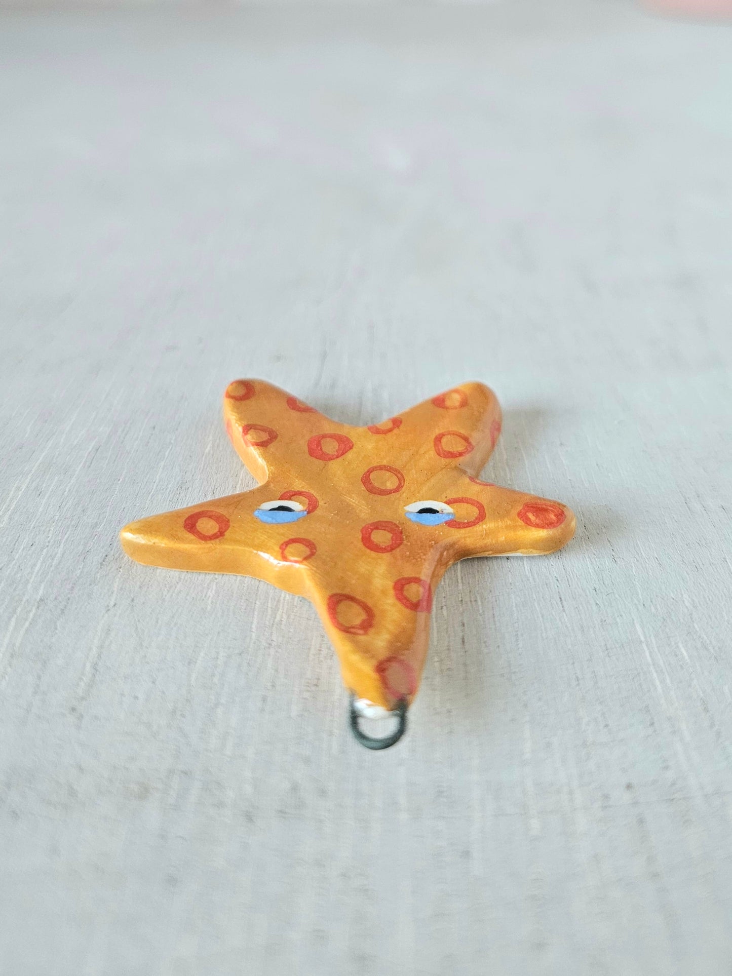 Sassy starfish hand crafted ceramic wall hanging decoration