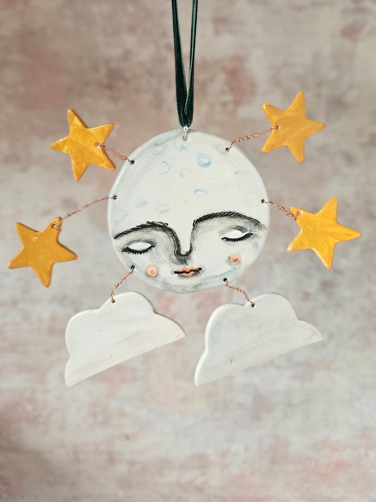 Made to order: Luna Cloudwhisper — Hand-Painted Ceramic Ornament