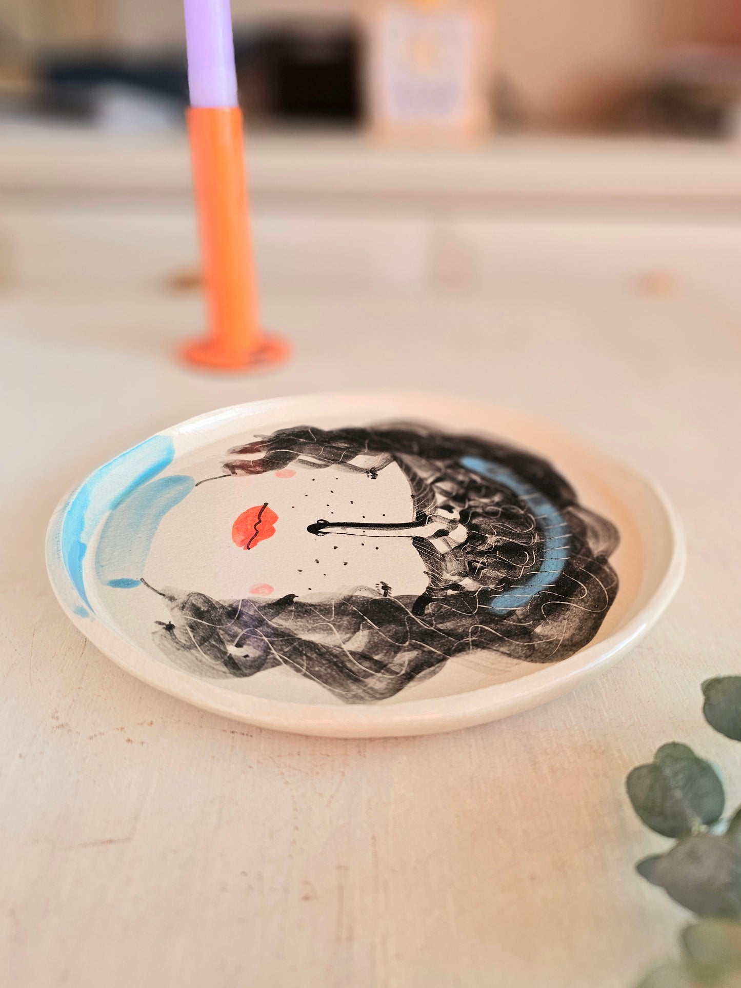 Winnie Portrait Plate — Hand-Painted Ceramic Wall Art
