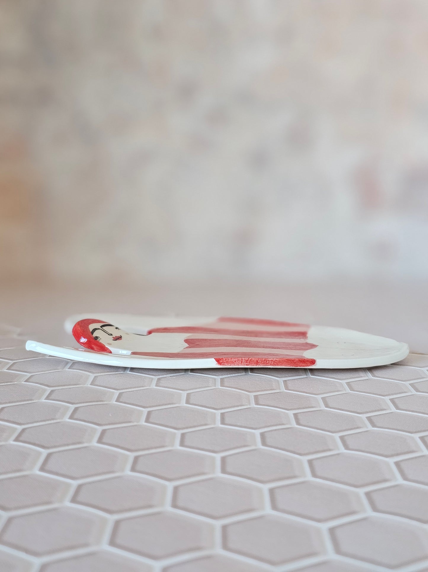 Sylvia the swimmer handmade ceramic soap dish