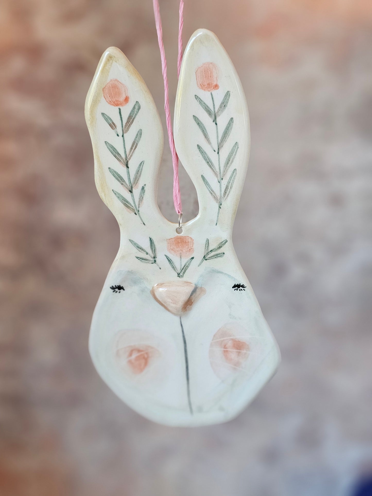 Blossom the bunny — Ceramic Hanging Decoration