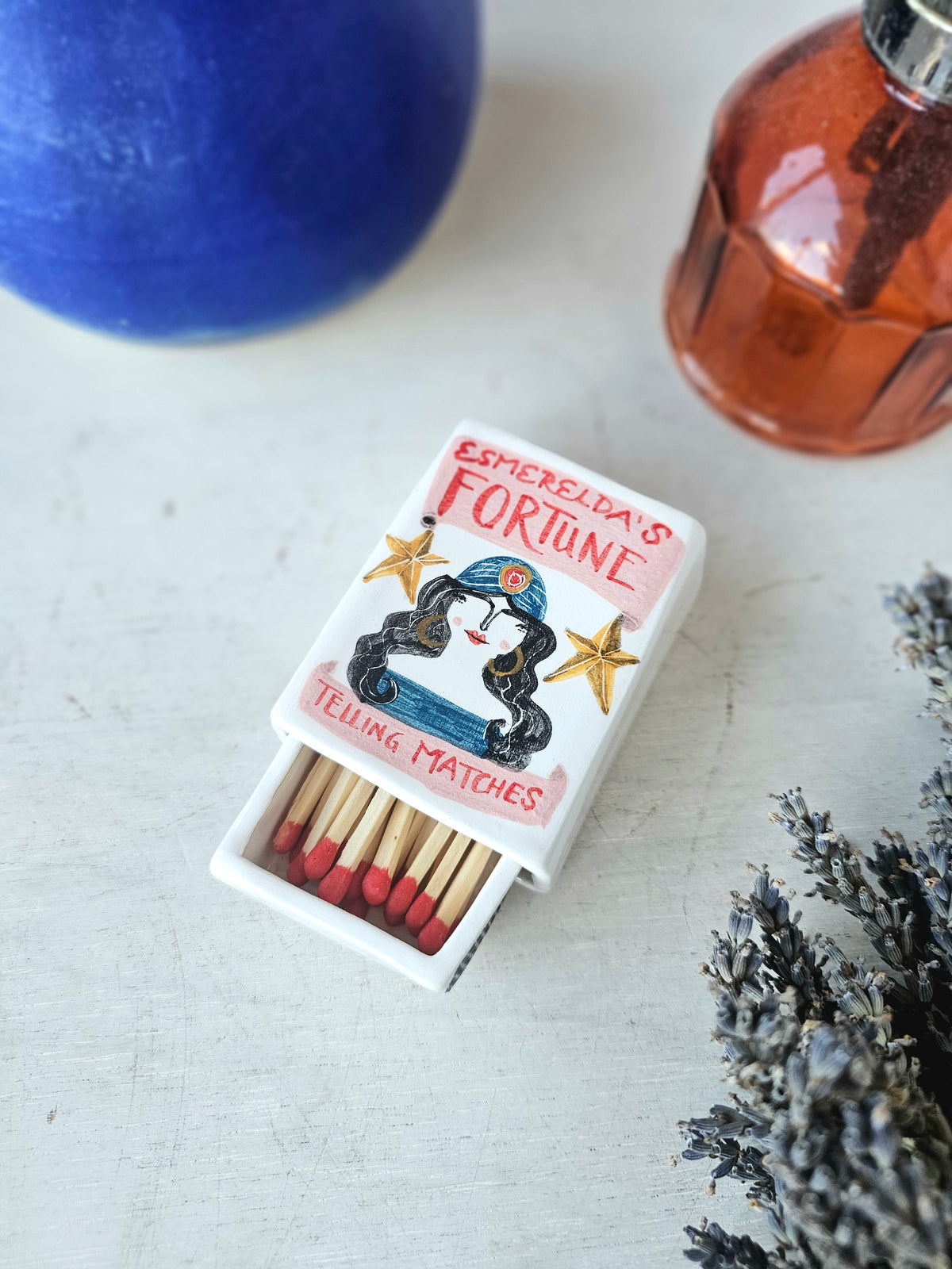 Esmerelda's fortune telling ceramic small matchbox