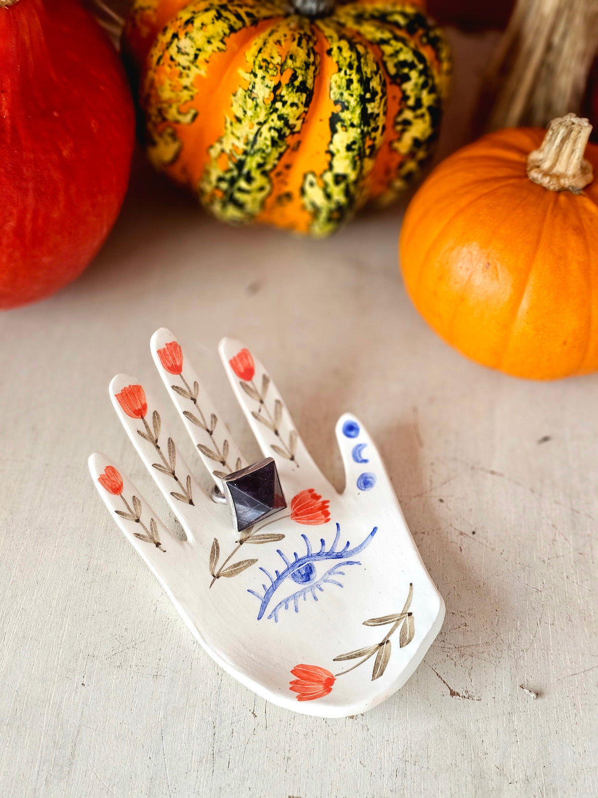 The Hand of Destiny Handmade Ring Holder Ceramic hand