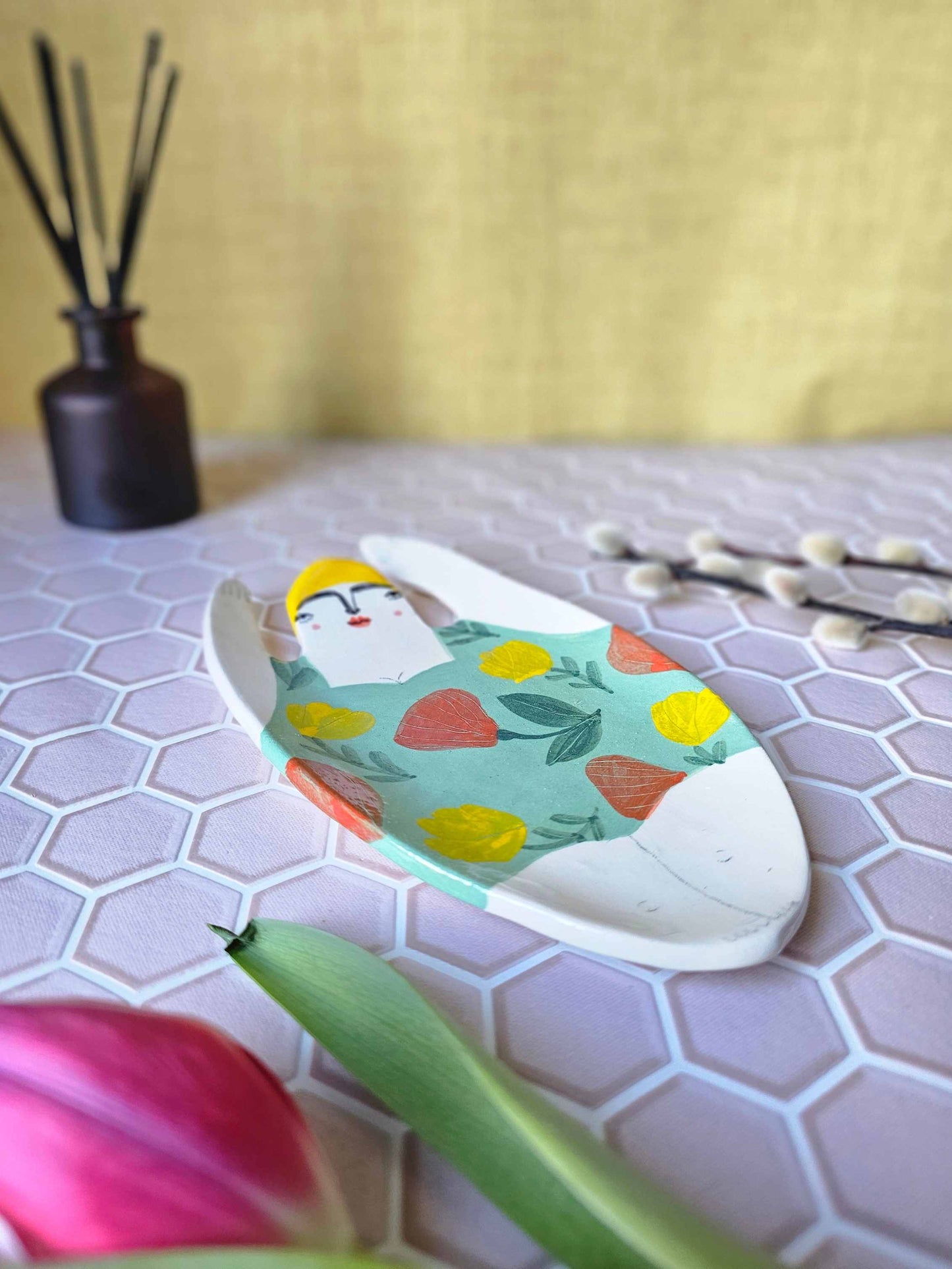 Made to order: Marigold the swimmer handmade ceramic soap dish