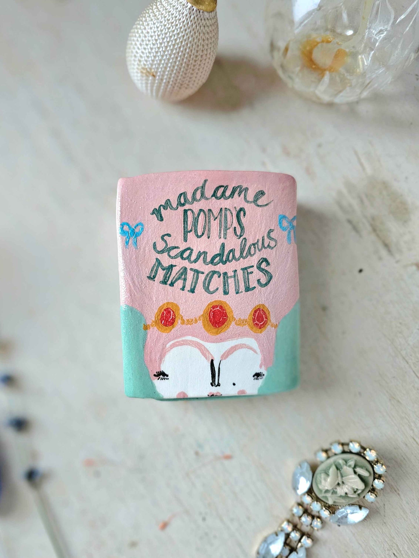Made to order: Madame Pomp's Scandalous matches small ceramic matchbox