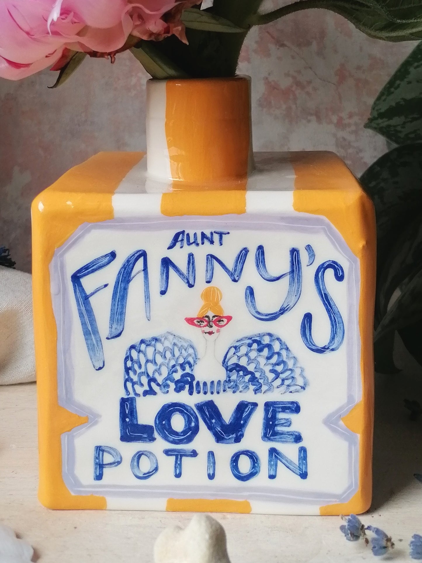 Made to order: Aunt Fanny's Love Potion Bottle large Vase