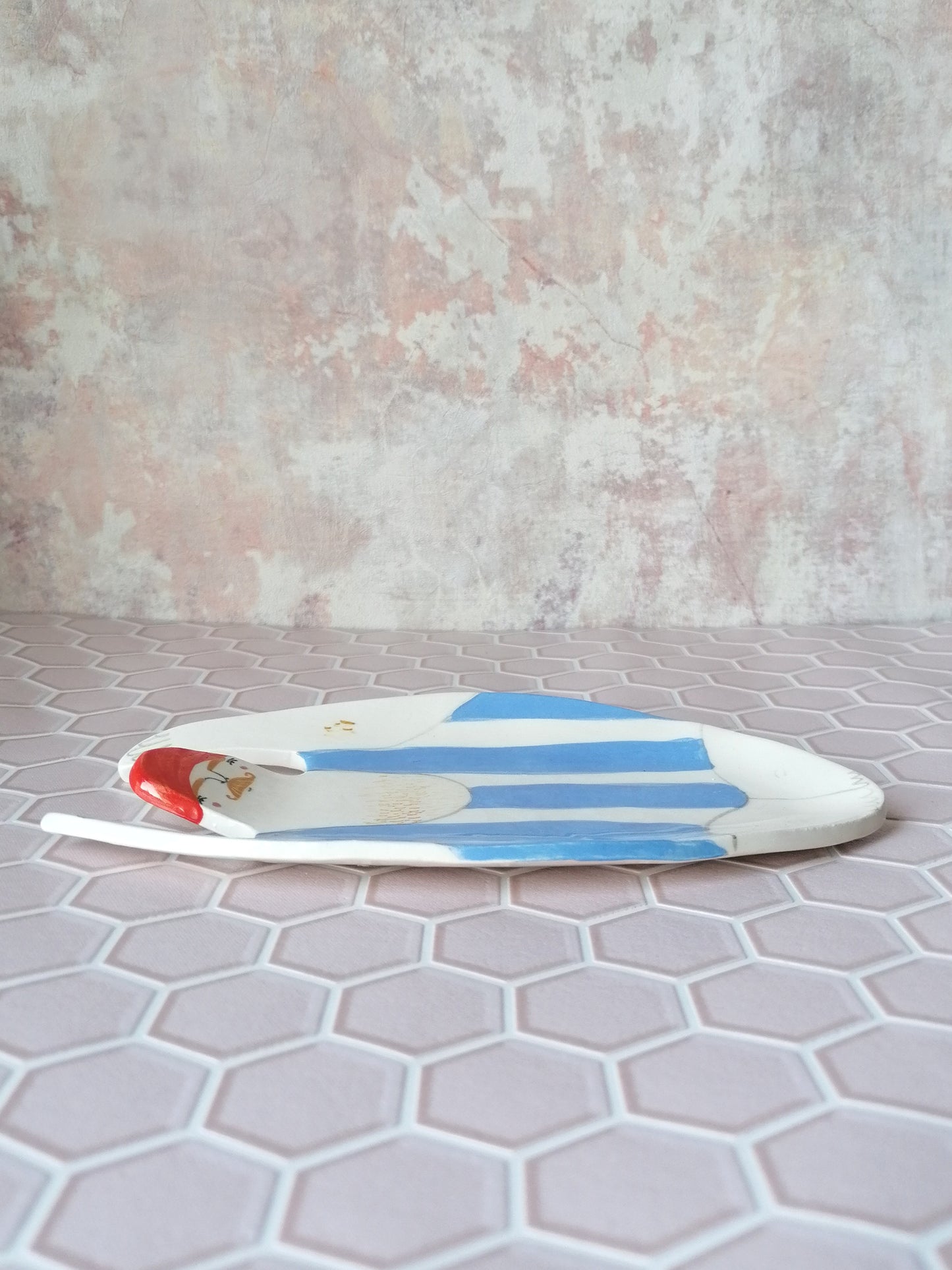 Sid the swimmer handmade ceramic soap dish