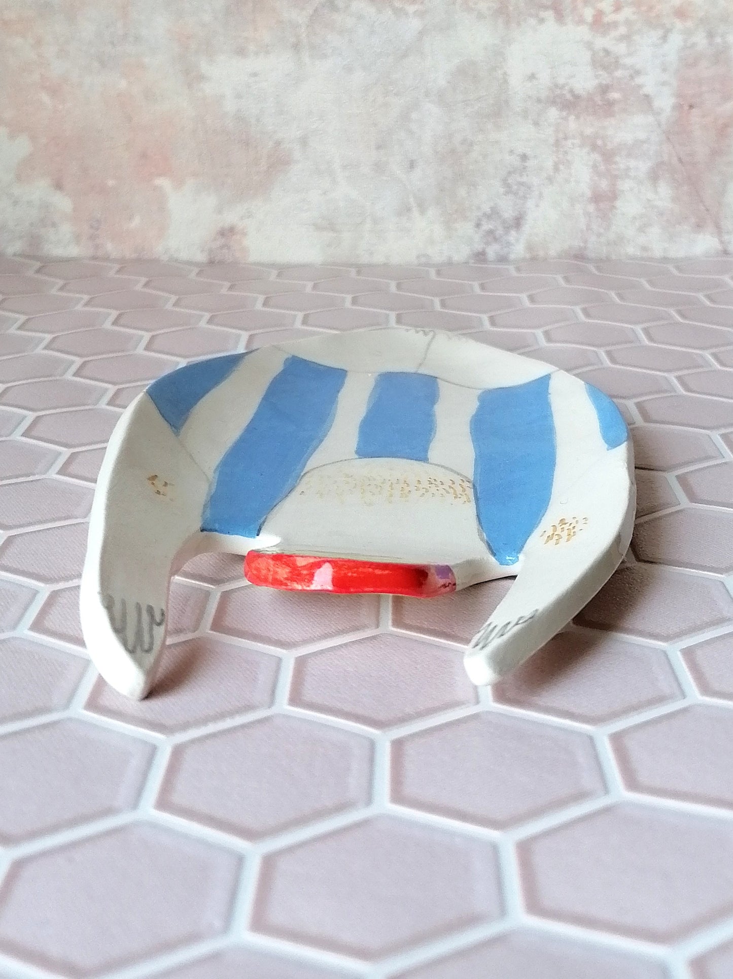 Sid the swimmer handmade ceramic soap dish
