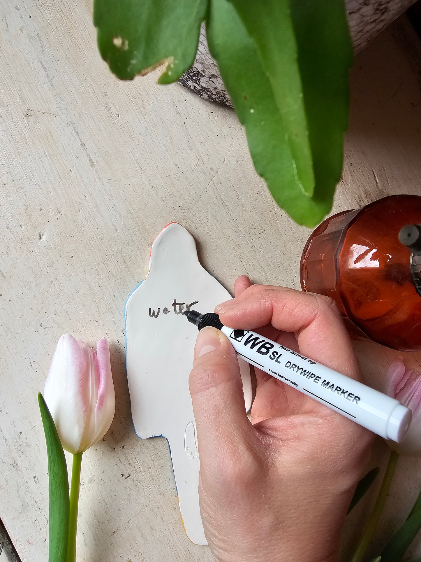Made to order: Doris the plant friend ceramic plant marker