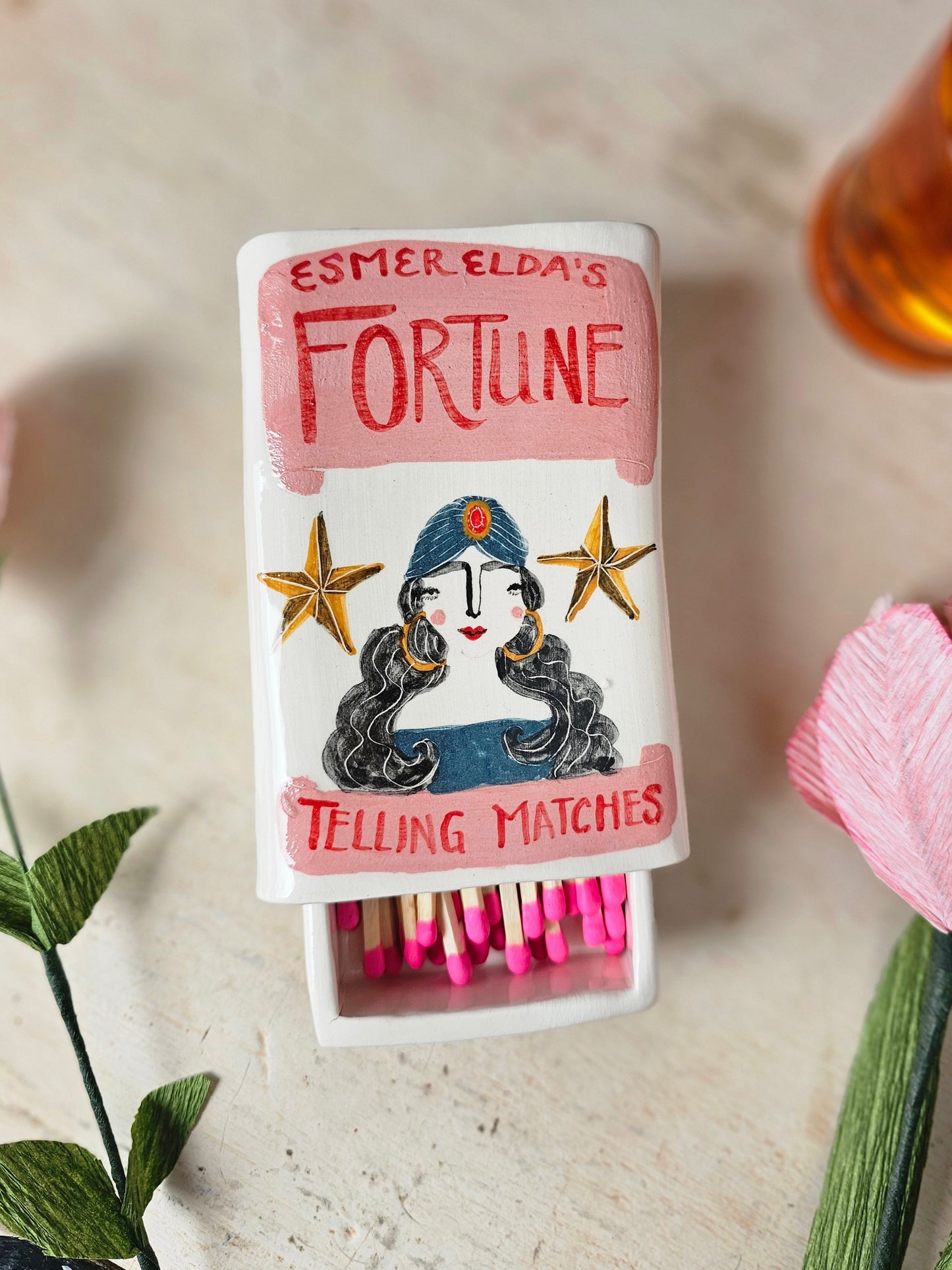 Personalised fortune telling large ceramic matchbox - as featured in Country Living Magazine