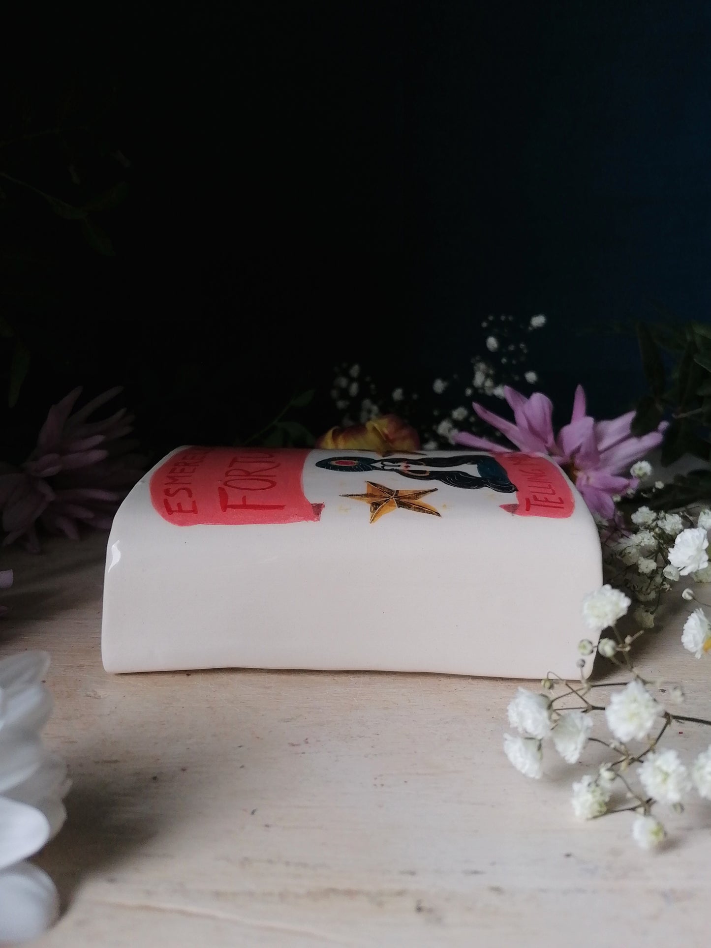 Personalised fortune telling large ceramic matchbox - as featured in Country Living Magazine