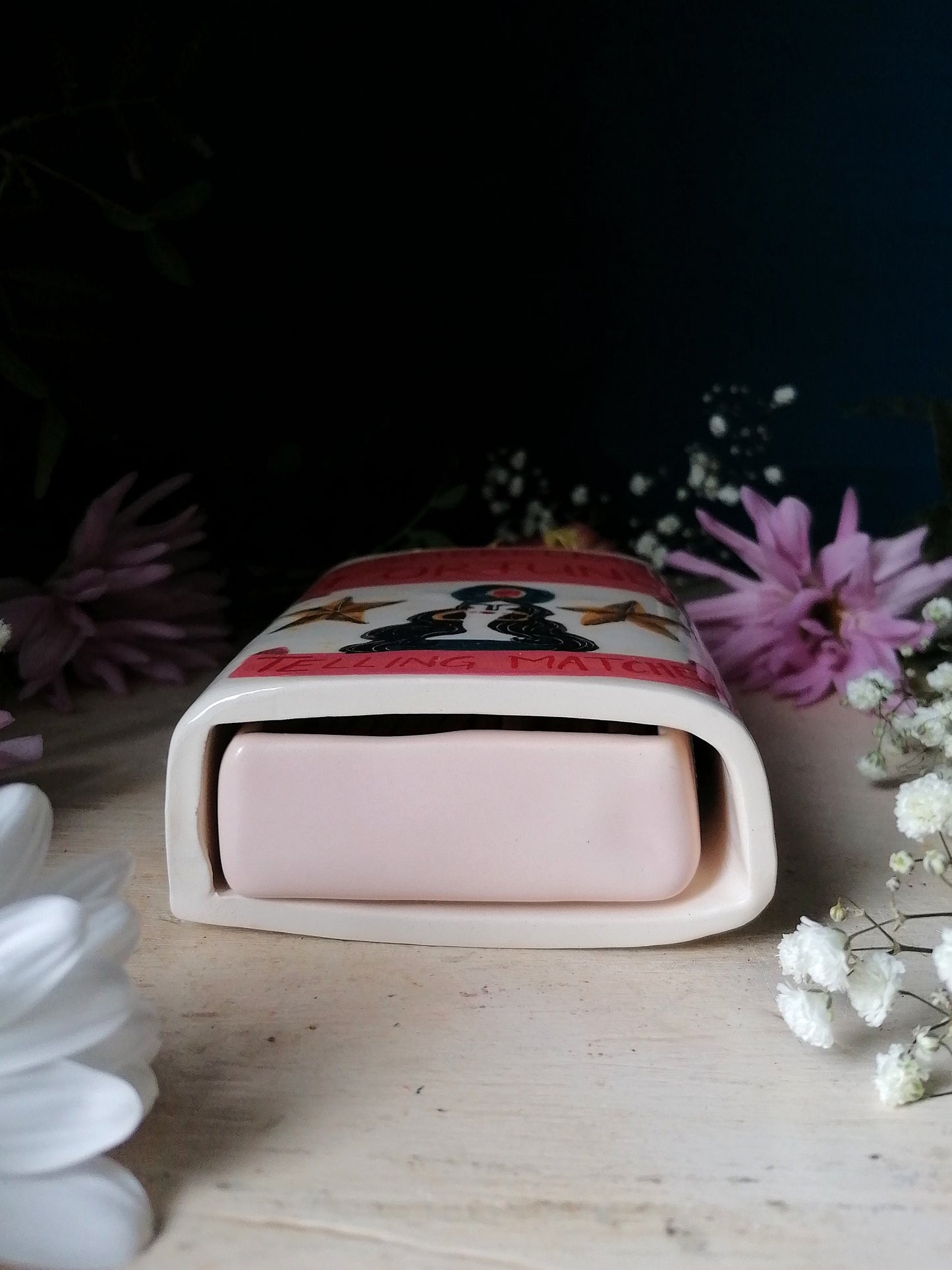 Personalised fortune telling large ceramic matchbox - as featured in Country Living Magazine