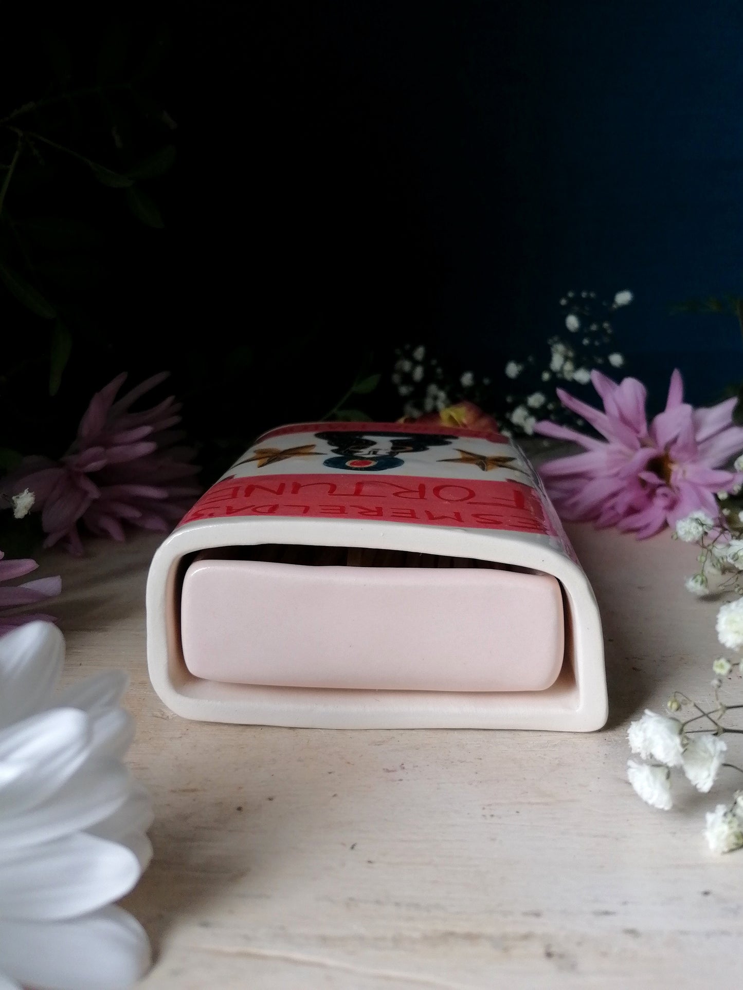Personalised fortune telling large ceramic matchbox - as featured in Country Living Magazine