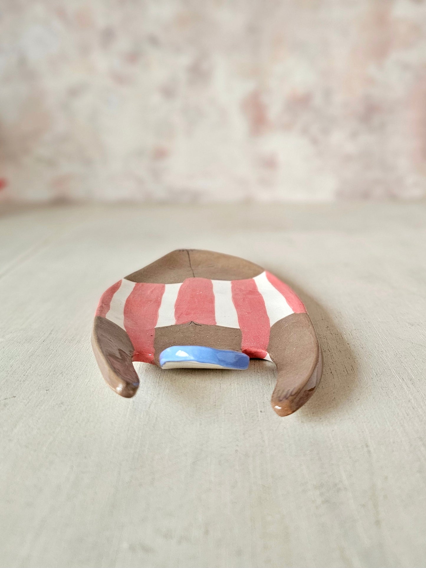 Yolanda the swimmer handmade ceramic dish