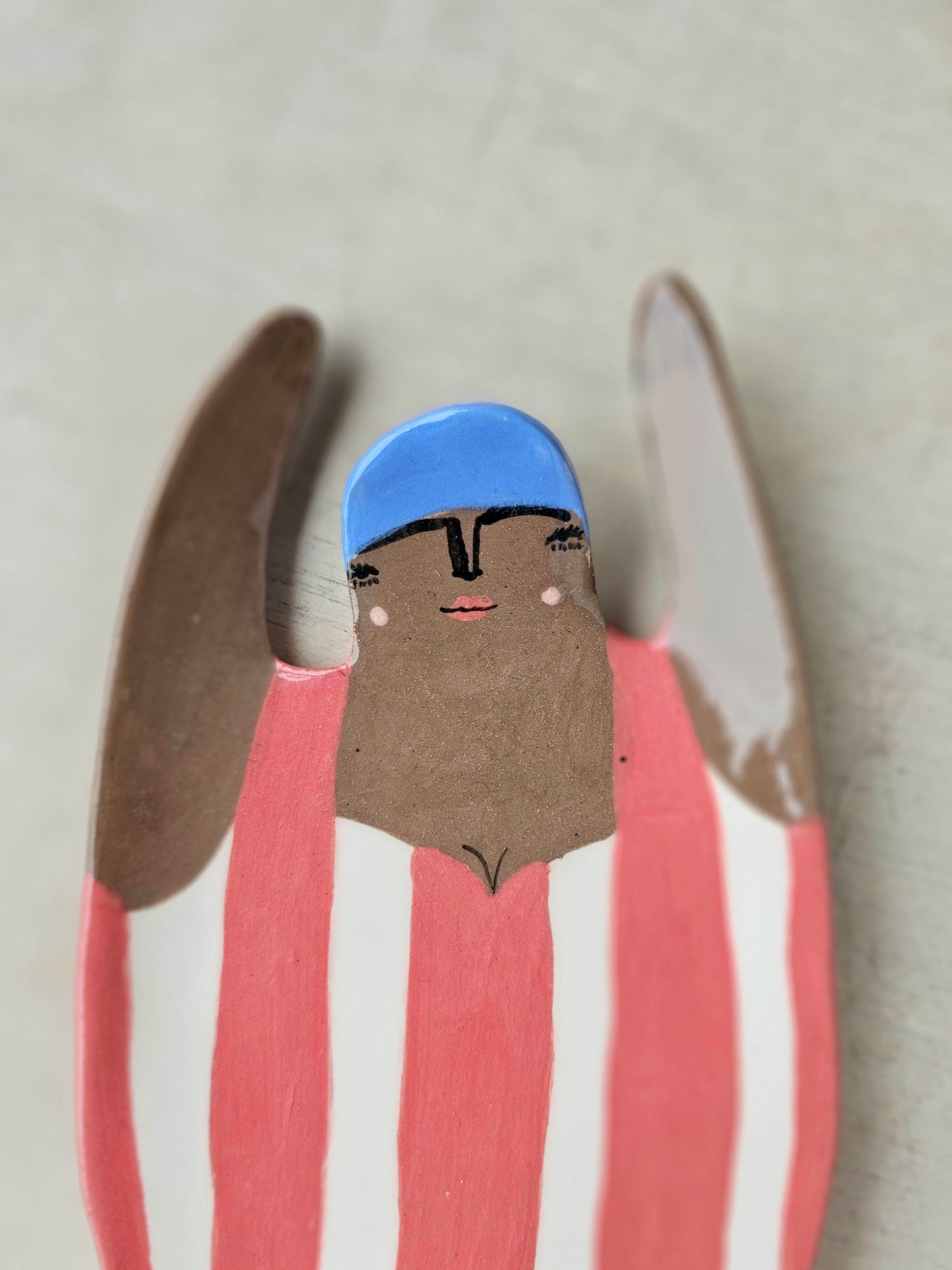 Yolanda the swimmer handmade ceramic dish