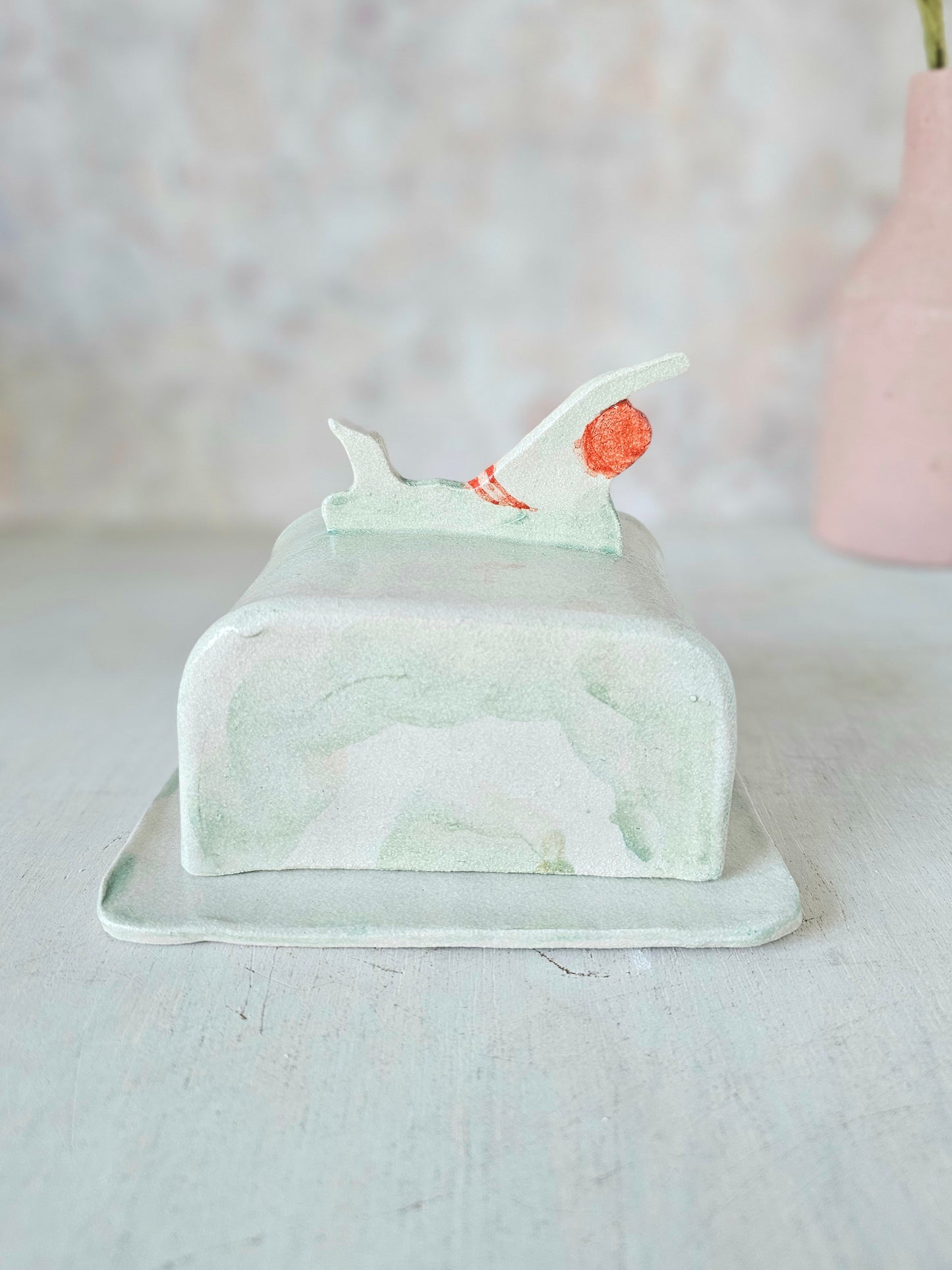 Made to order: Sylvia swimmer handmade ceramic butter dish