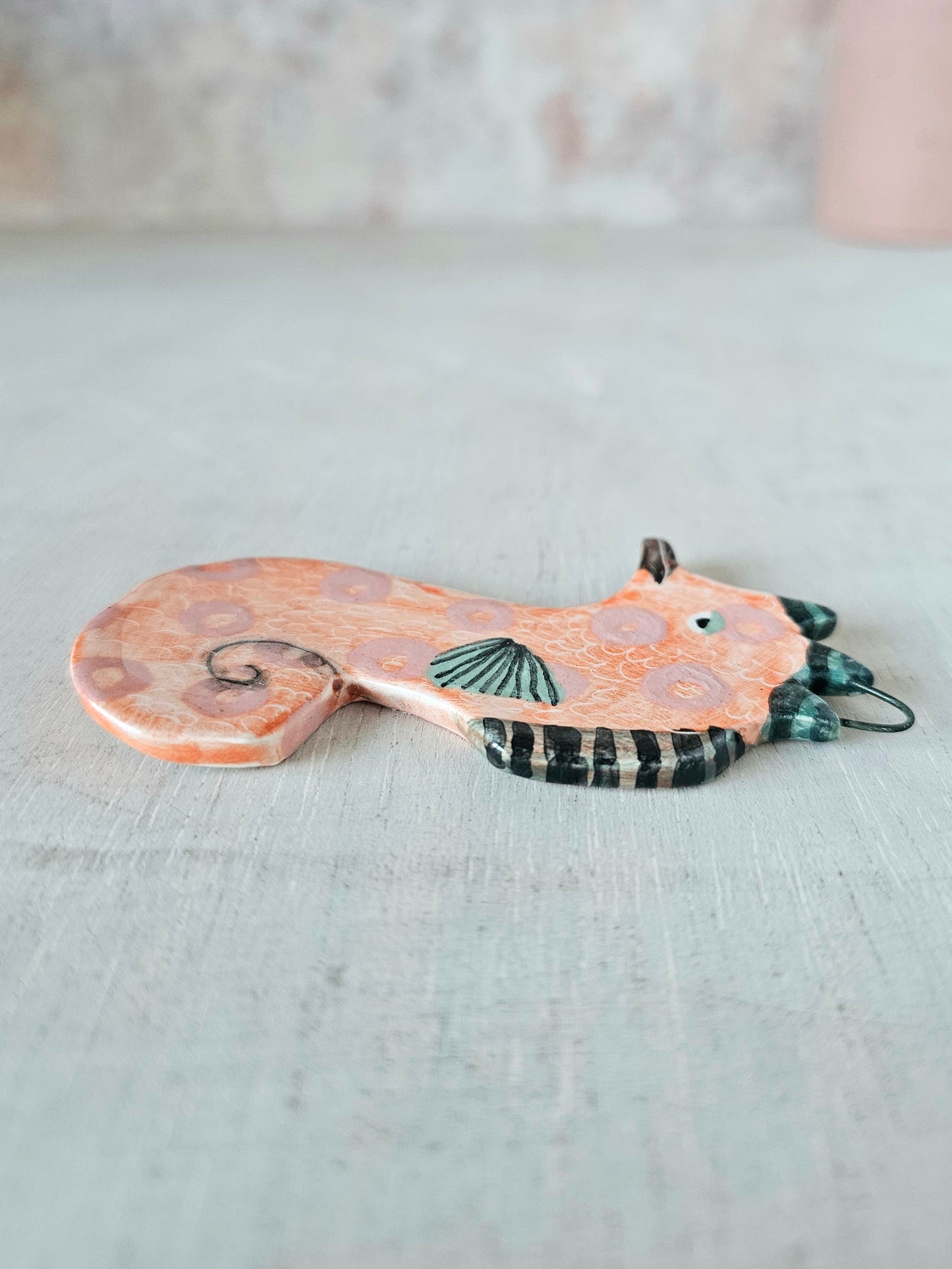 Sally Saltybottom  hand  crafted ceramic Seahorse wall hanging decoration