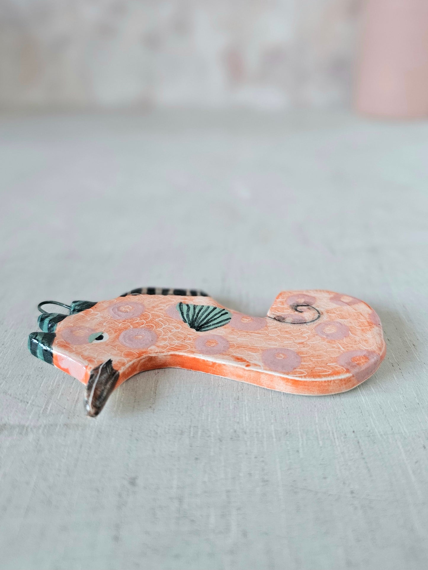 Sally Saltybottom  hand  crafted ceramic Seahorse wall hanging decoration