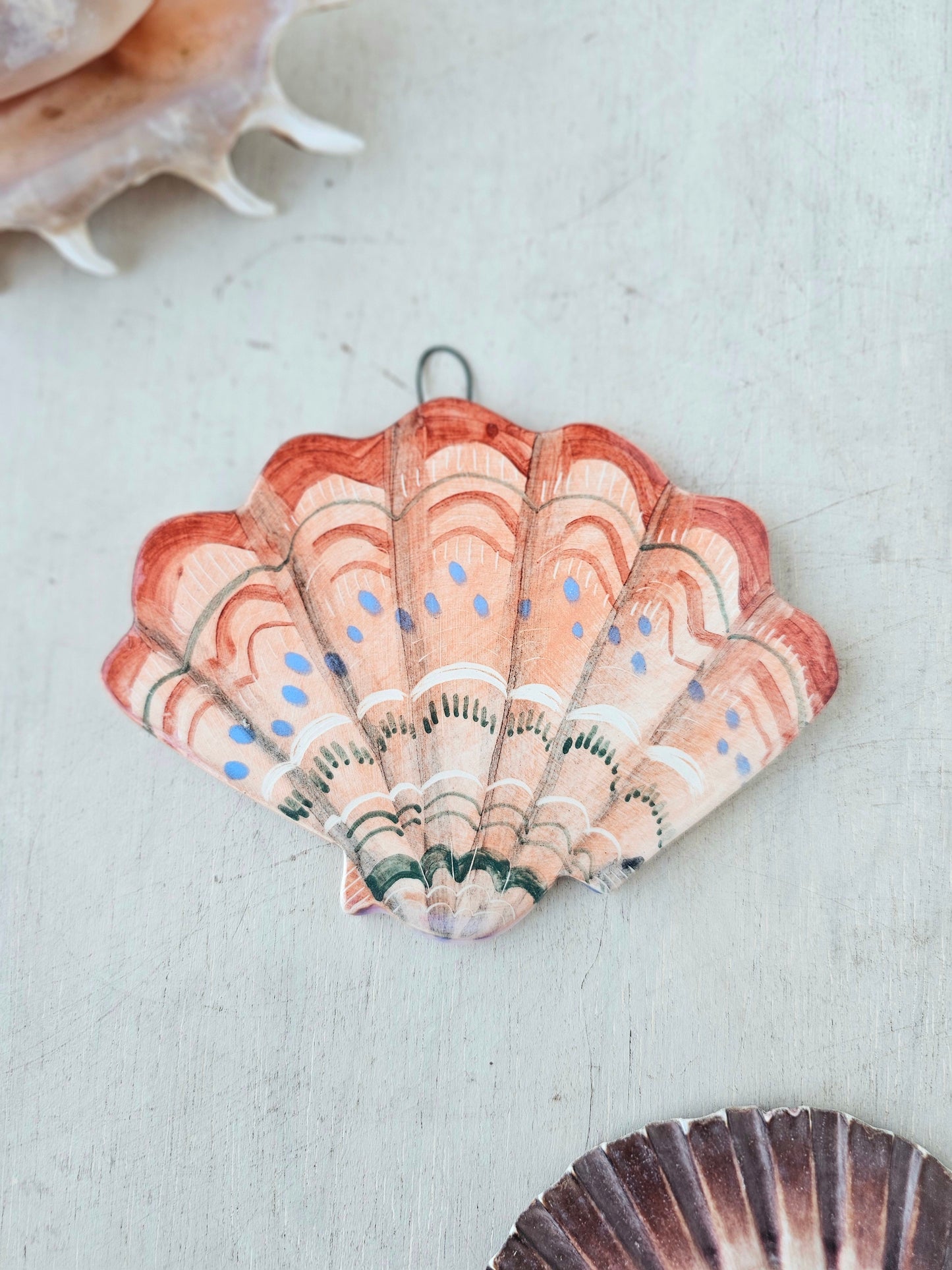 Shelley shell handcrafted ceramic wall hanging decoration