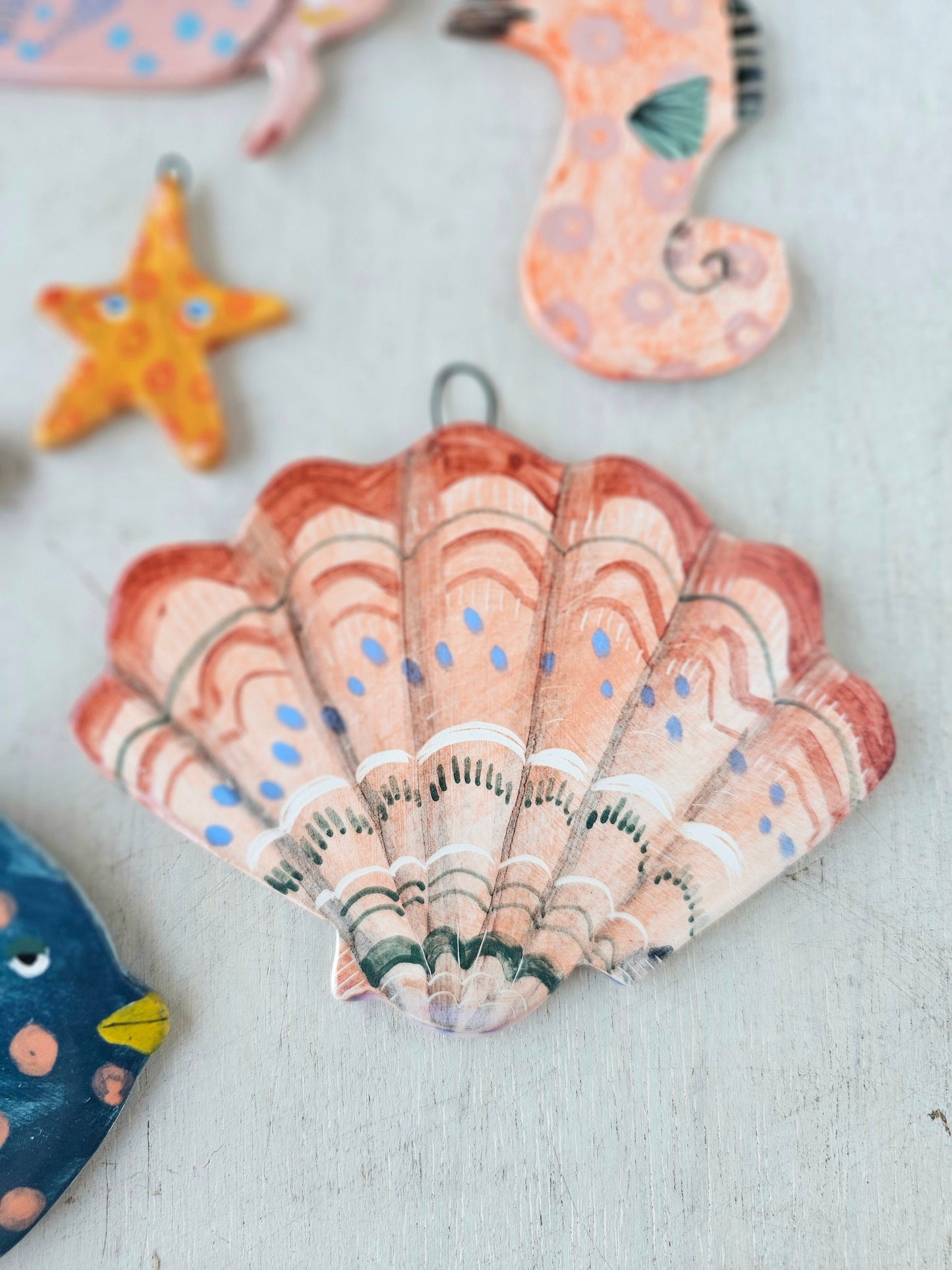 Shelley shell handcrafted ceramic wall hanging decoration