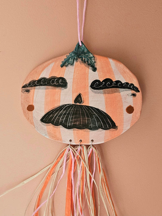 Baron von Tashe – Hanging Ceramic Pumpkin Head - Halloween