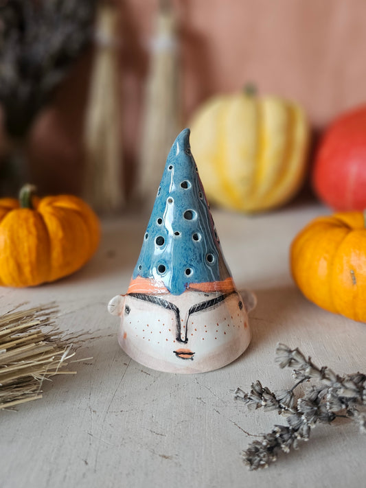 Luna Hex, witch, starlight Halloween  ceramic lantern