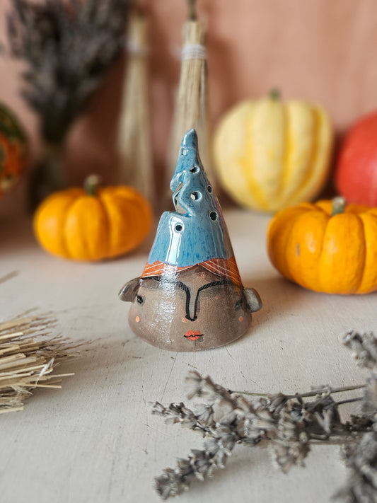 Luni Hex, witch, starlight Halloween  ceramic lantern