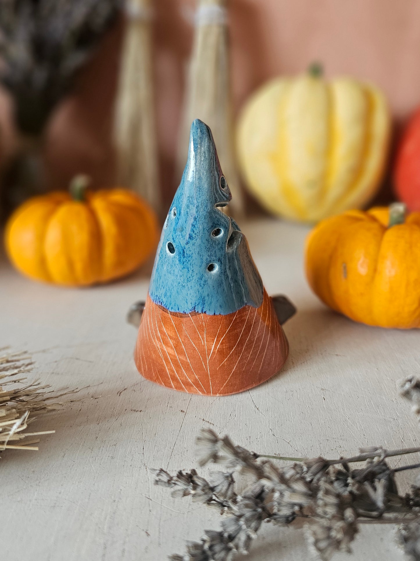 Luni Hex, witch, starlight Halloween  ceramic lantern