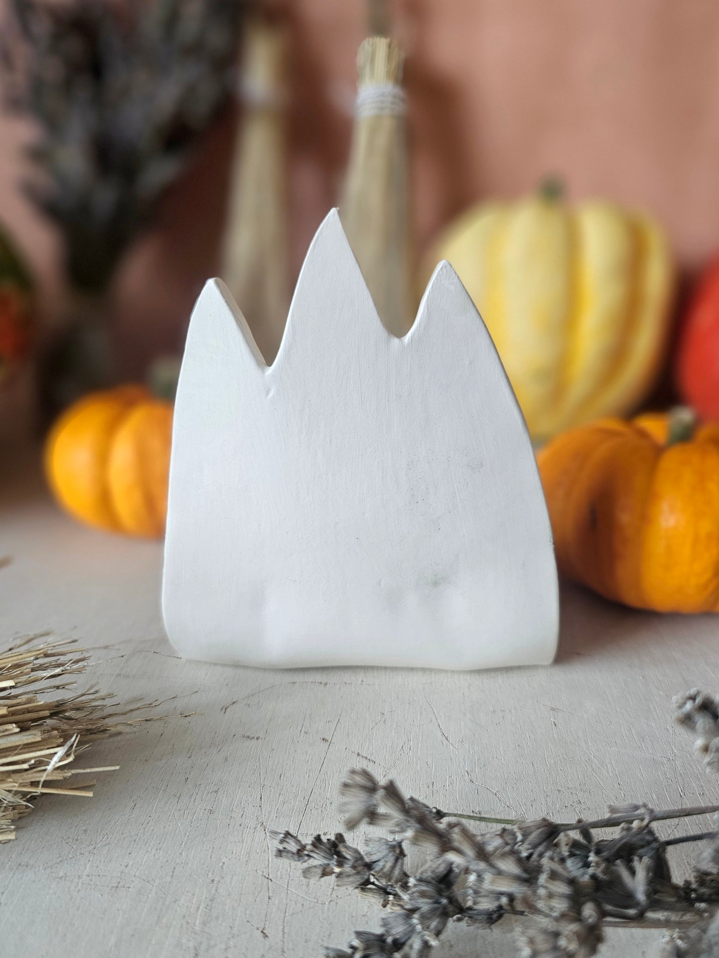 The Hallowed Three  Halloween Witches ceramic candle holder