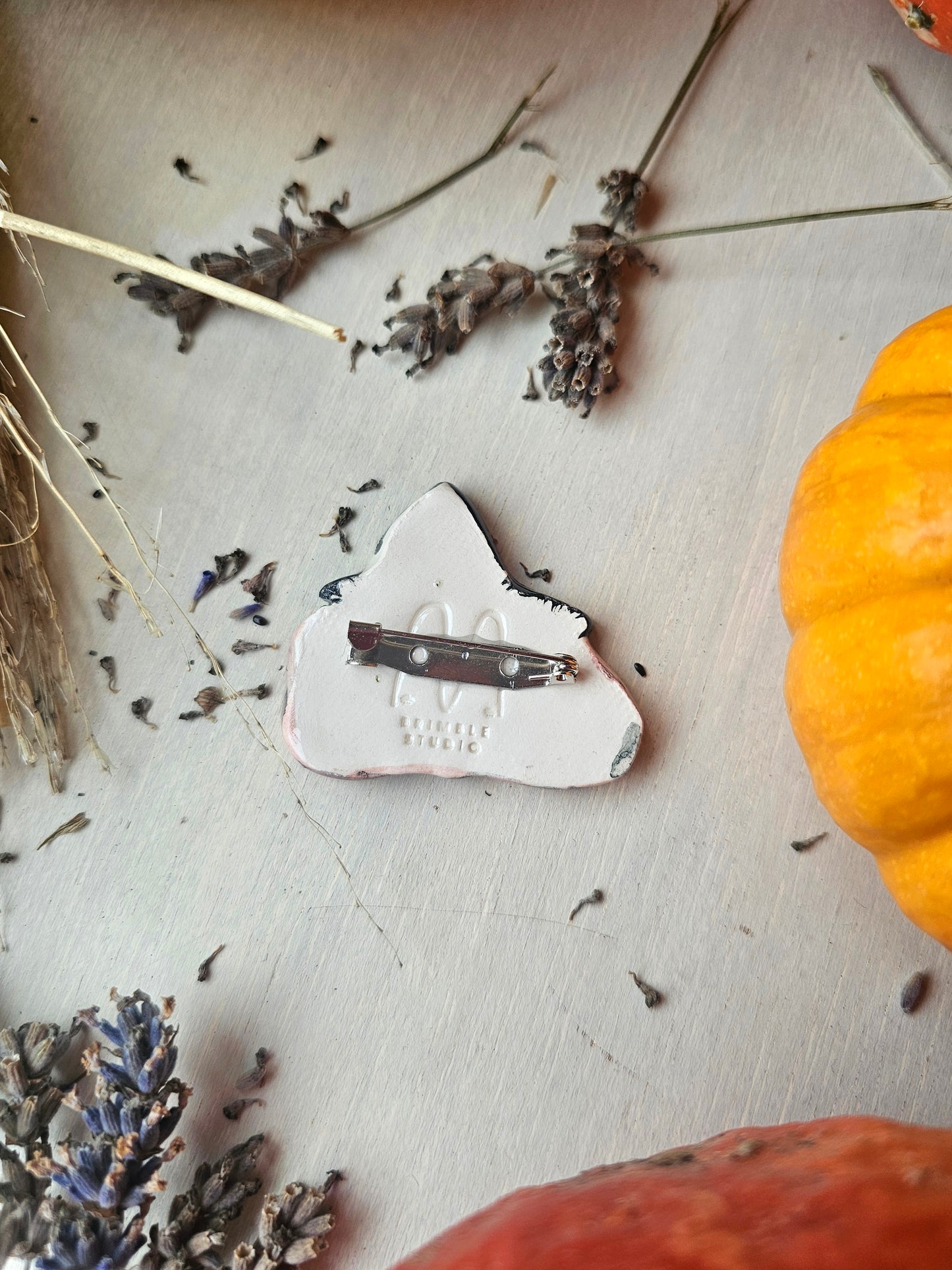 Bella Bow, Witch Halloween handmade ceramic brooch
